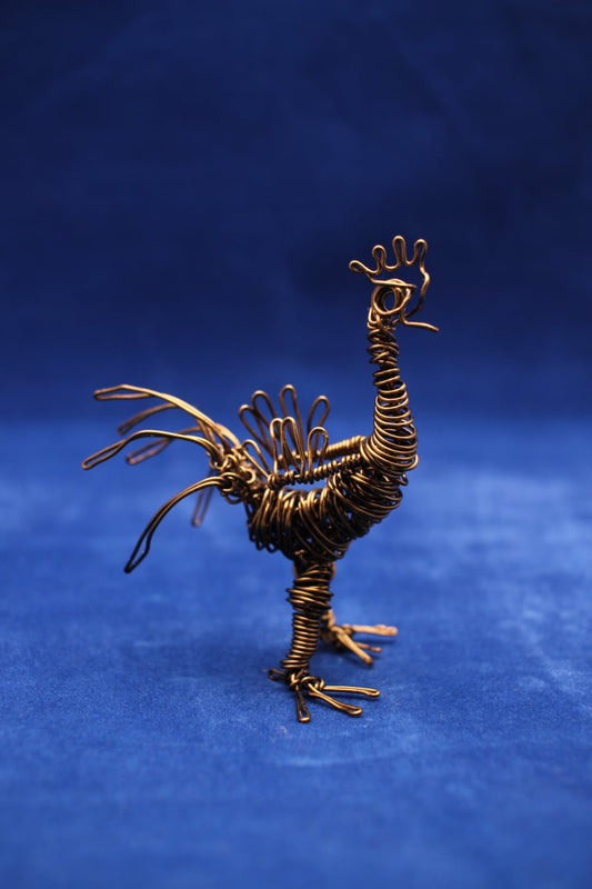 Copper Wire Rooster Sculpture – Handmade Art Decor