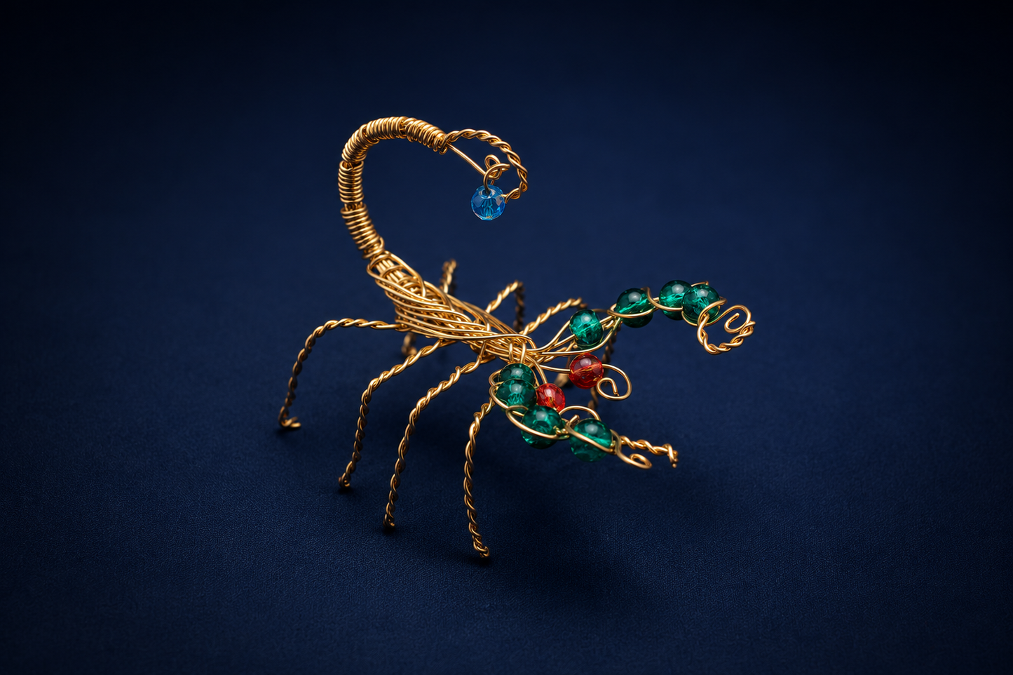 Copper Wire Scorpion Sculpture with Beads – Handmade Art Decor