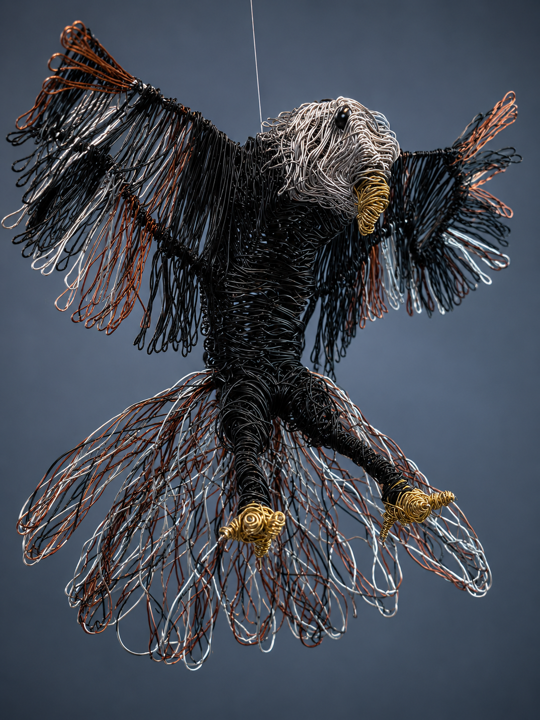Wings of Sovereignty – Wire Eagle Sculpture