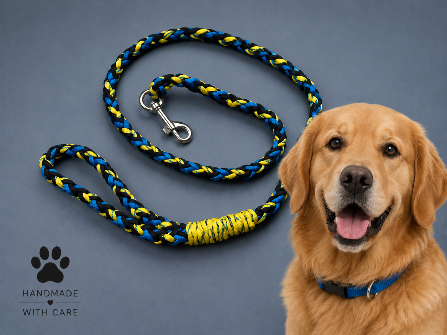 4ft 5" multi colour hi viz dog lead large hook