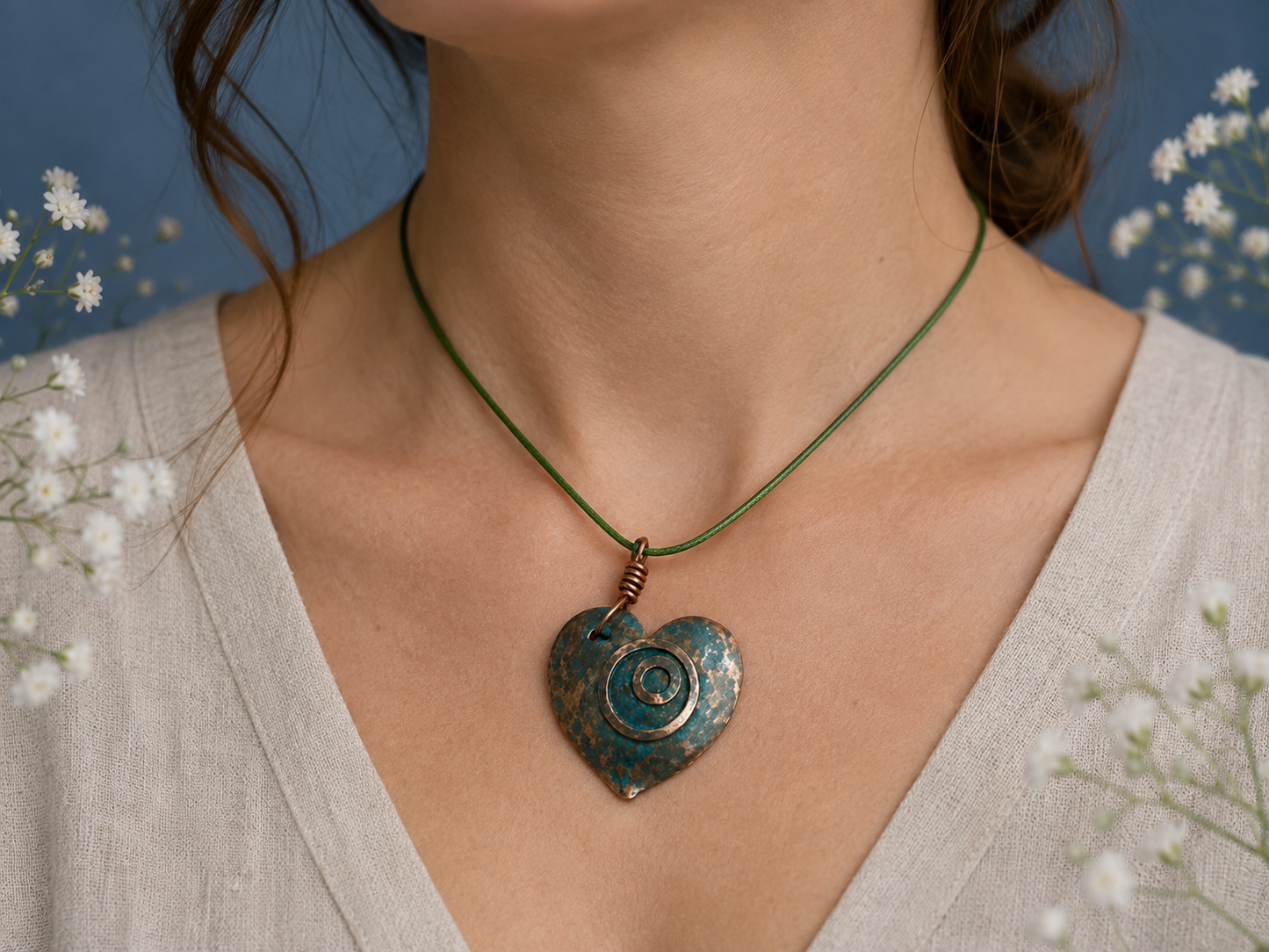 Two Souls One Heart Copper Pendant