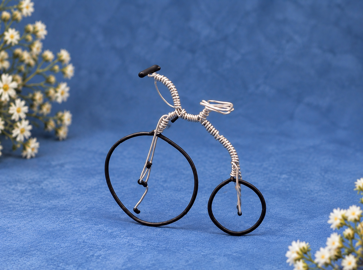 Wire Bicycle Sculpture Set – Handmade Metal Art