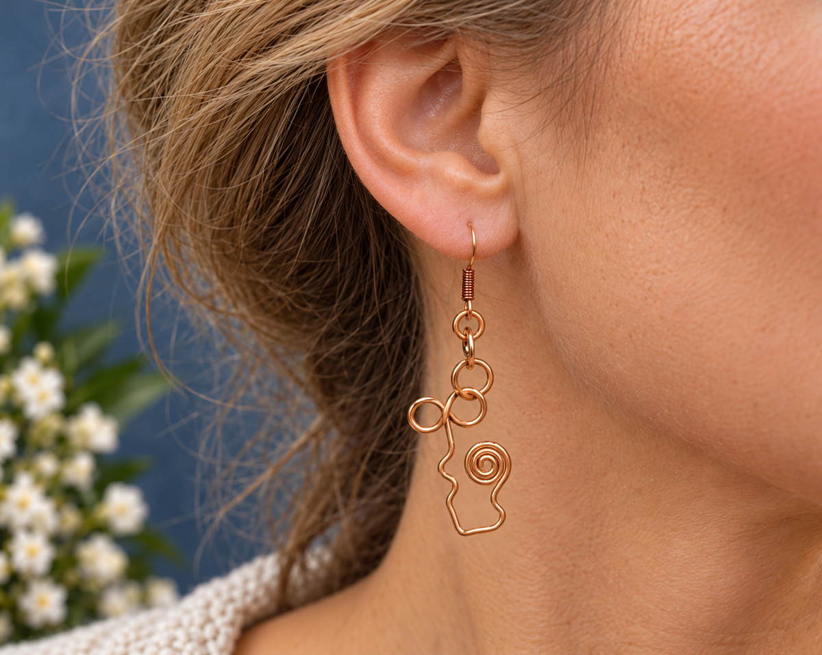 Champagne Gold Wire Drop Earrings