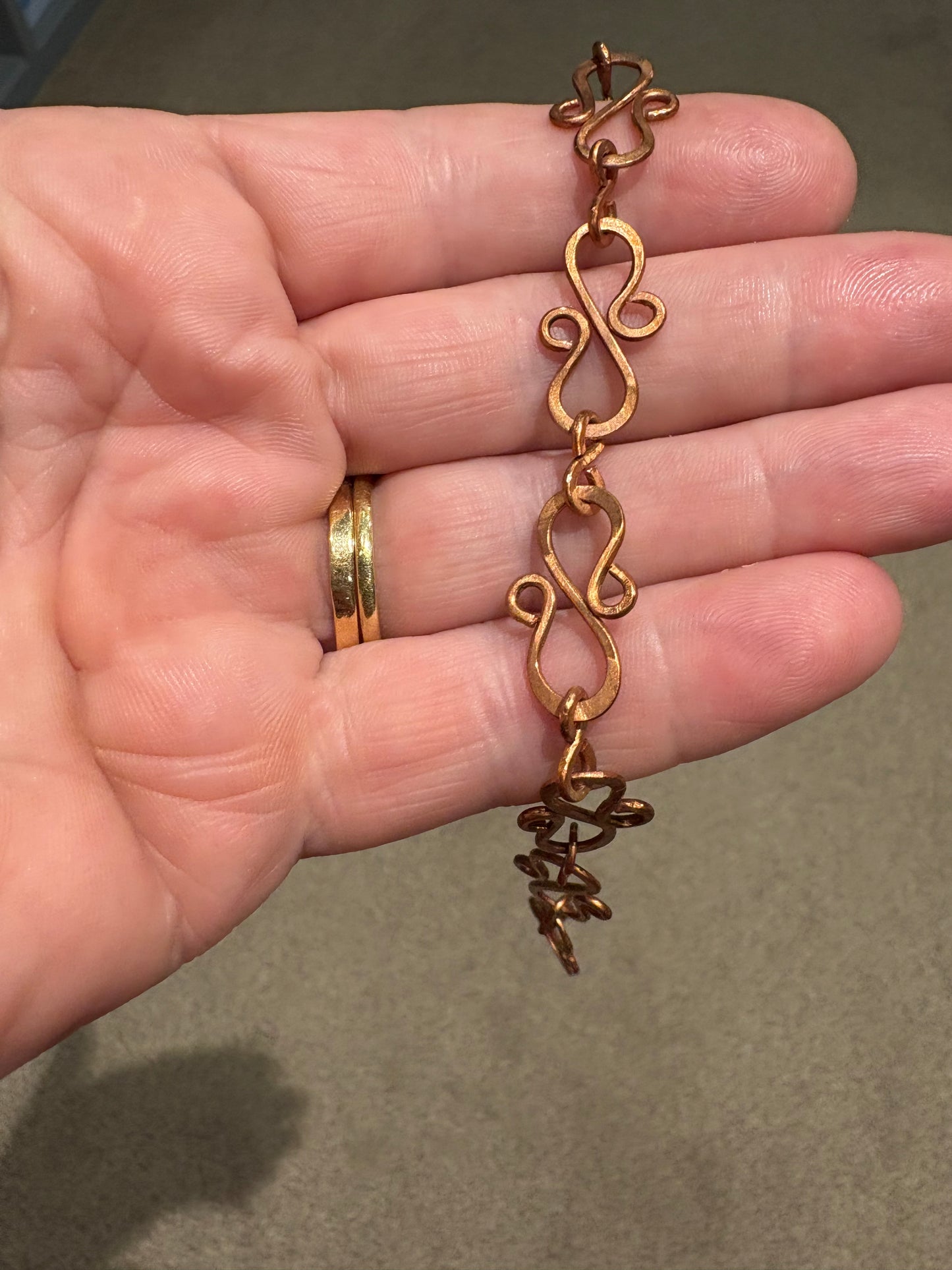 Handmade Copper Wire Swirl Bracelet