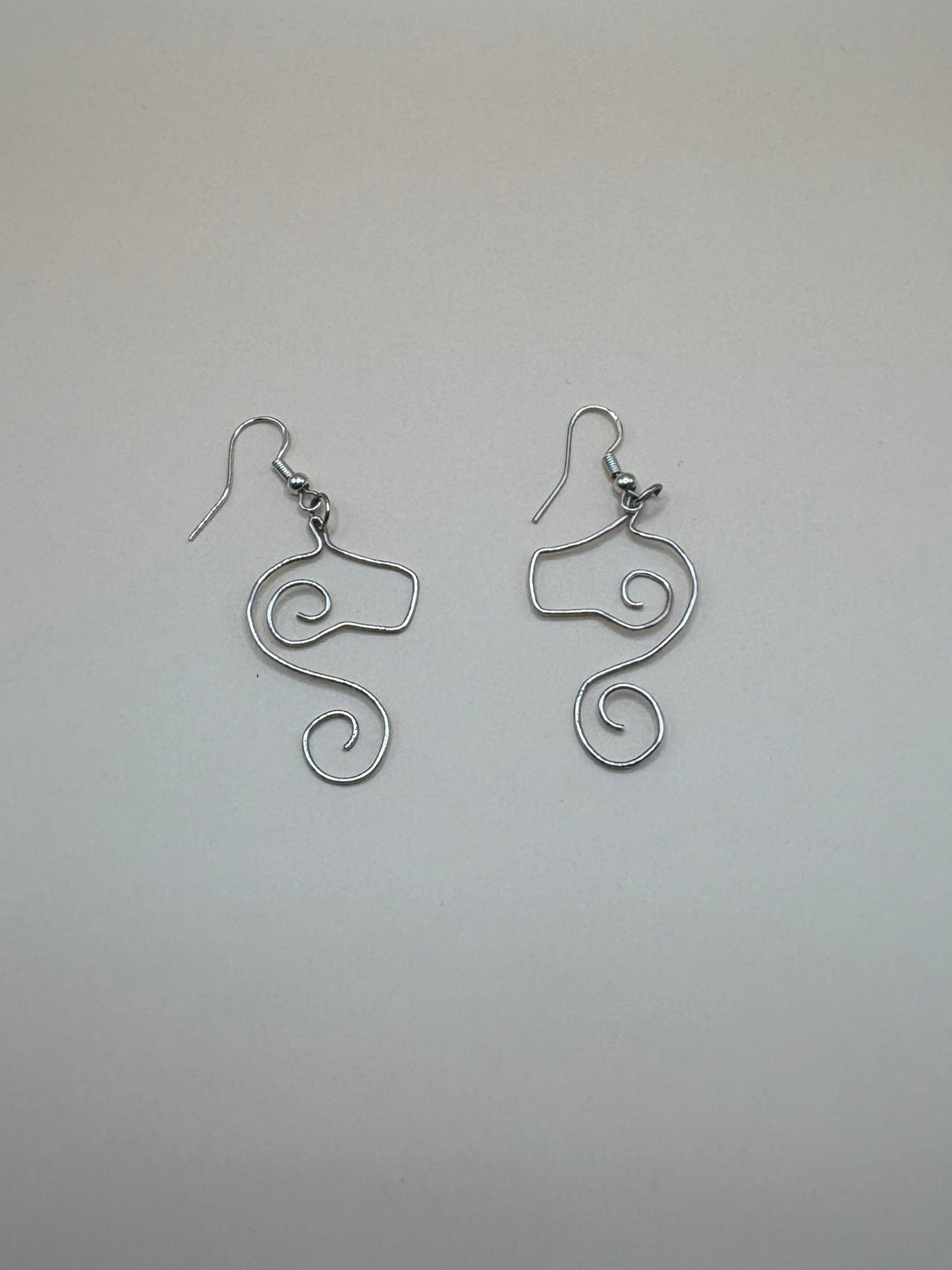 Sterling Silver Seahorse Shaped Earrings - Handcrafted Ocean-Inspired Jewellery