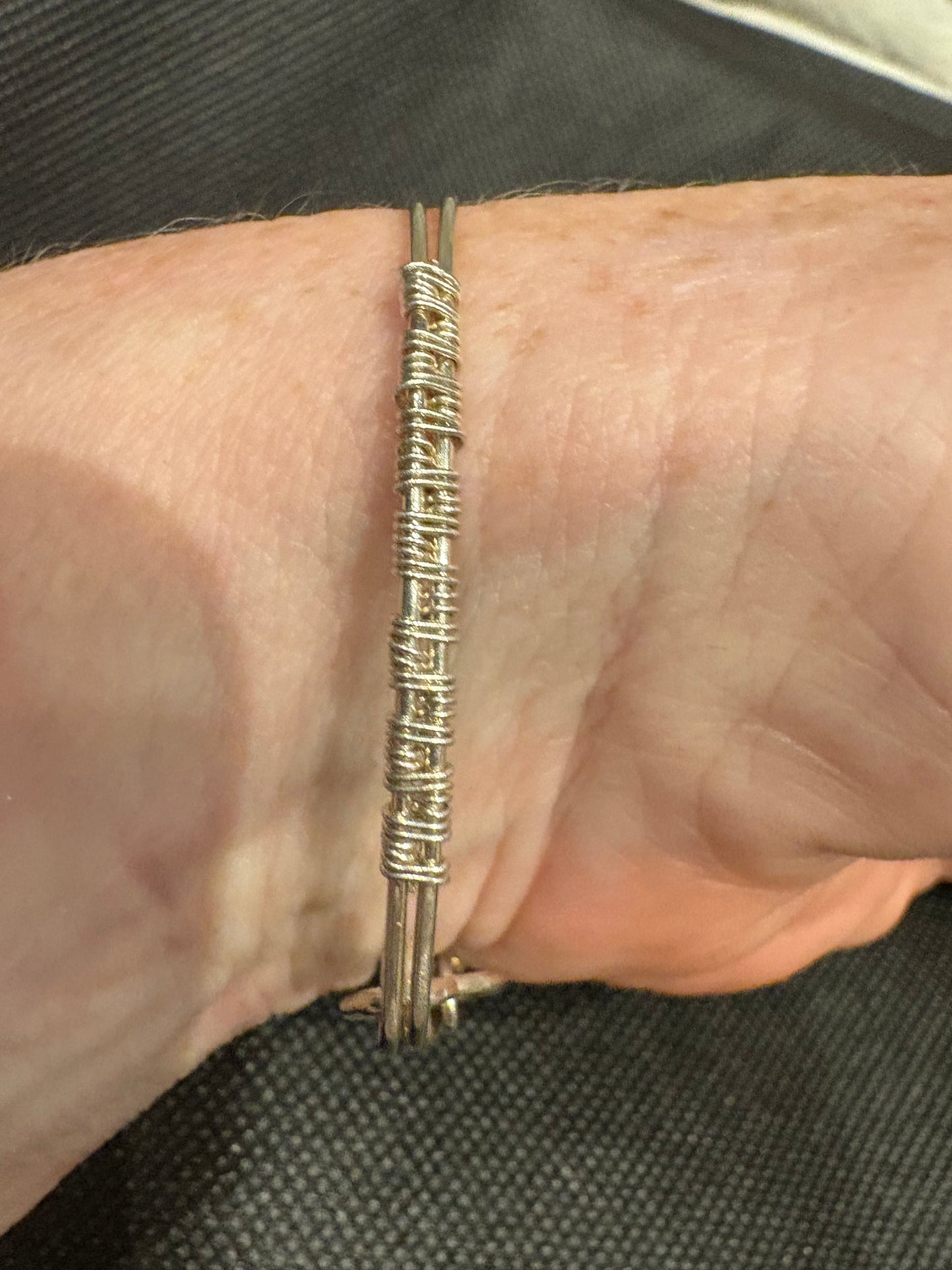 Handcrafted Sterling Silver Bangle with Reversible Design