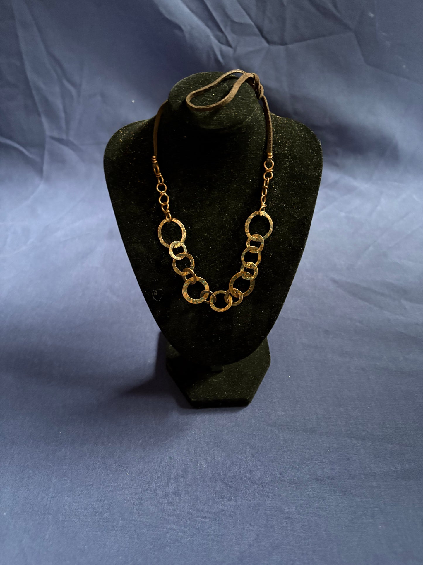 Hammered Copper Circle Chain Necklace