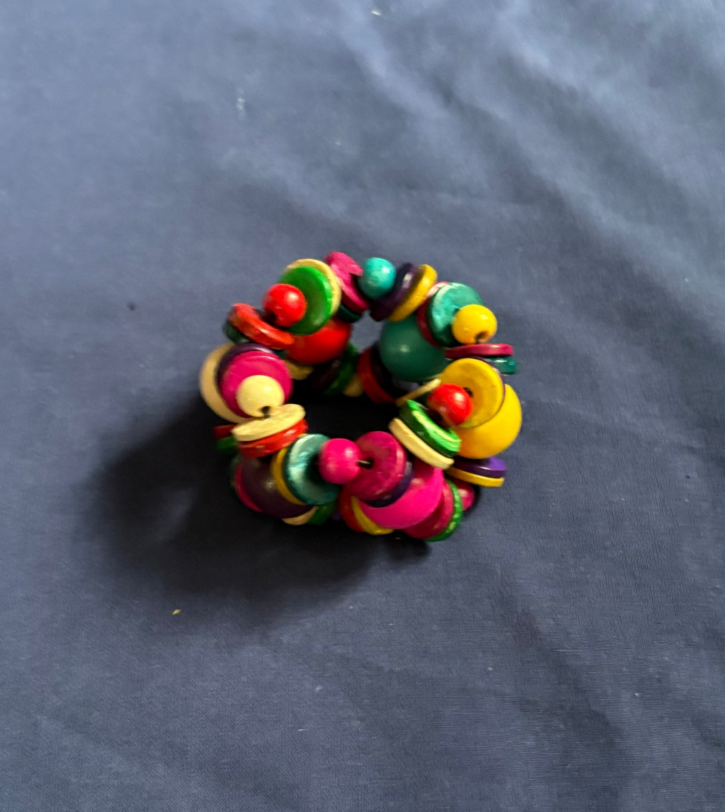 Chunky Multicolour Wooden Bead Boho Style Bracelet