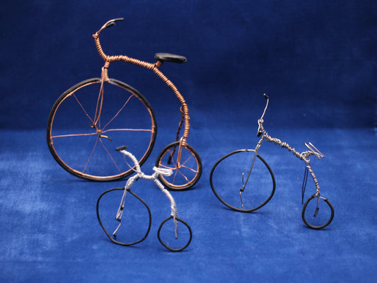 Wire Bicycle Sculpture Set – Handmade Metal Art