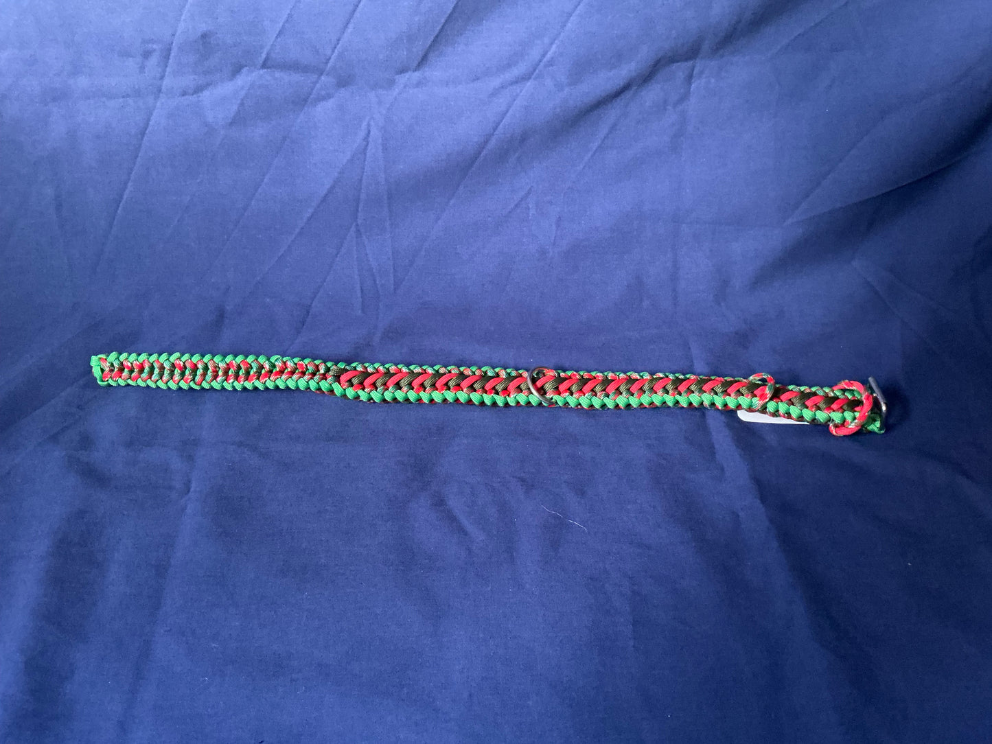 Christmas Candy striped 1.2” Wide 20” long Semi-Adjustable Paracord Dog Collar
