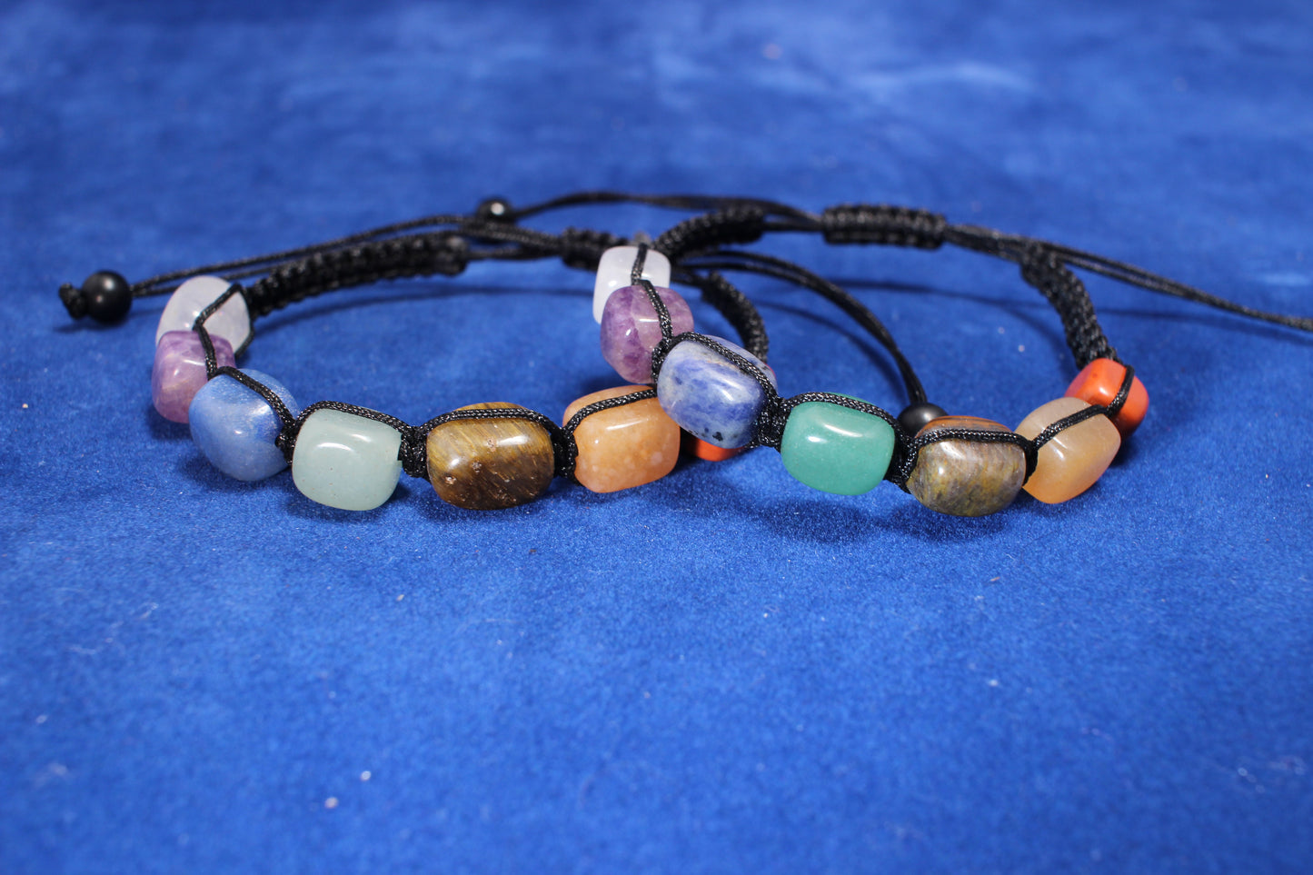 chakra healing bracelate with adjustable weaved cord strap