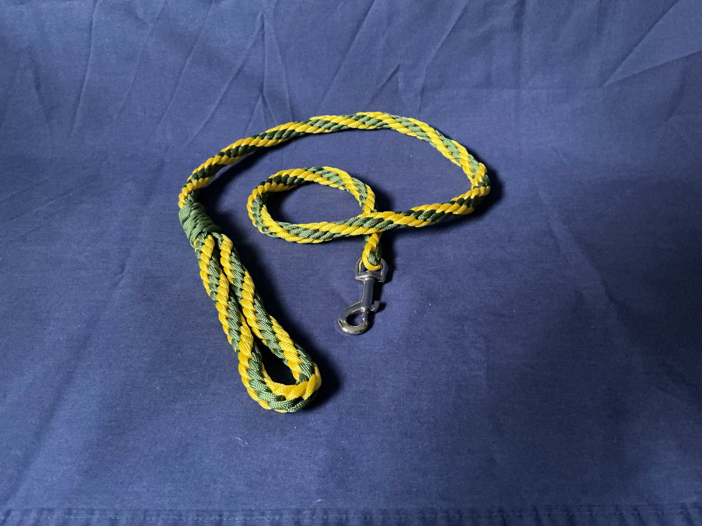 4ft Green & Yellow kumihimo Round Braid Paracord Animal Lead