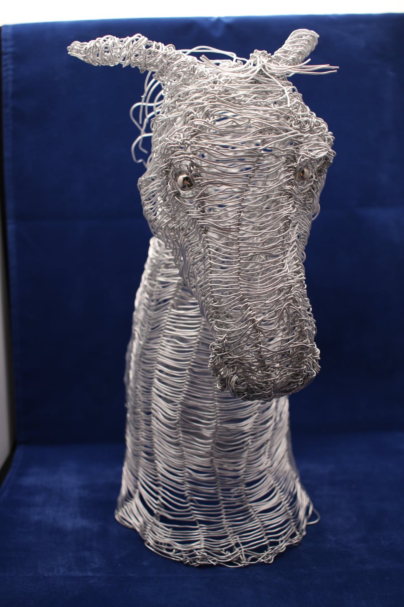 Twin Kelpie-Inspired Wire-Wrapped Ornamental Horse Heads