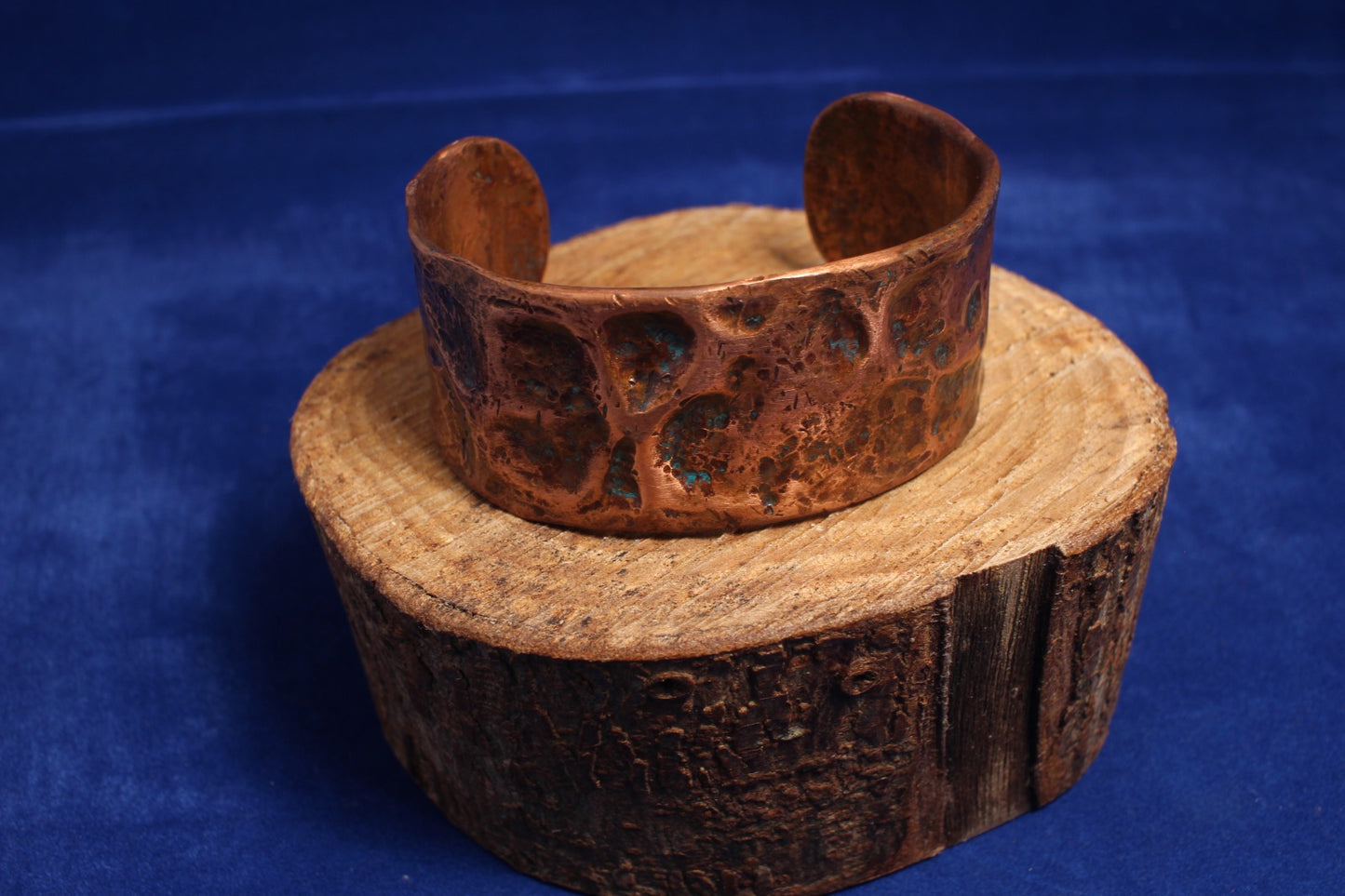 Hammered Copper Bangle 6.5" x 0.85"