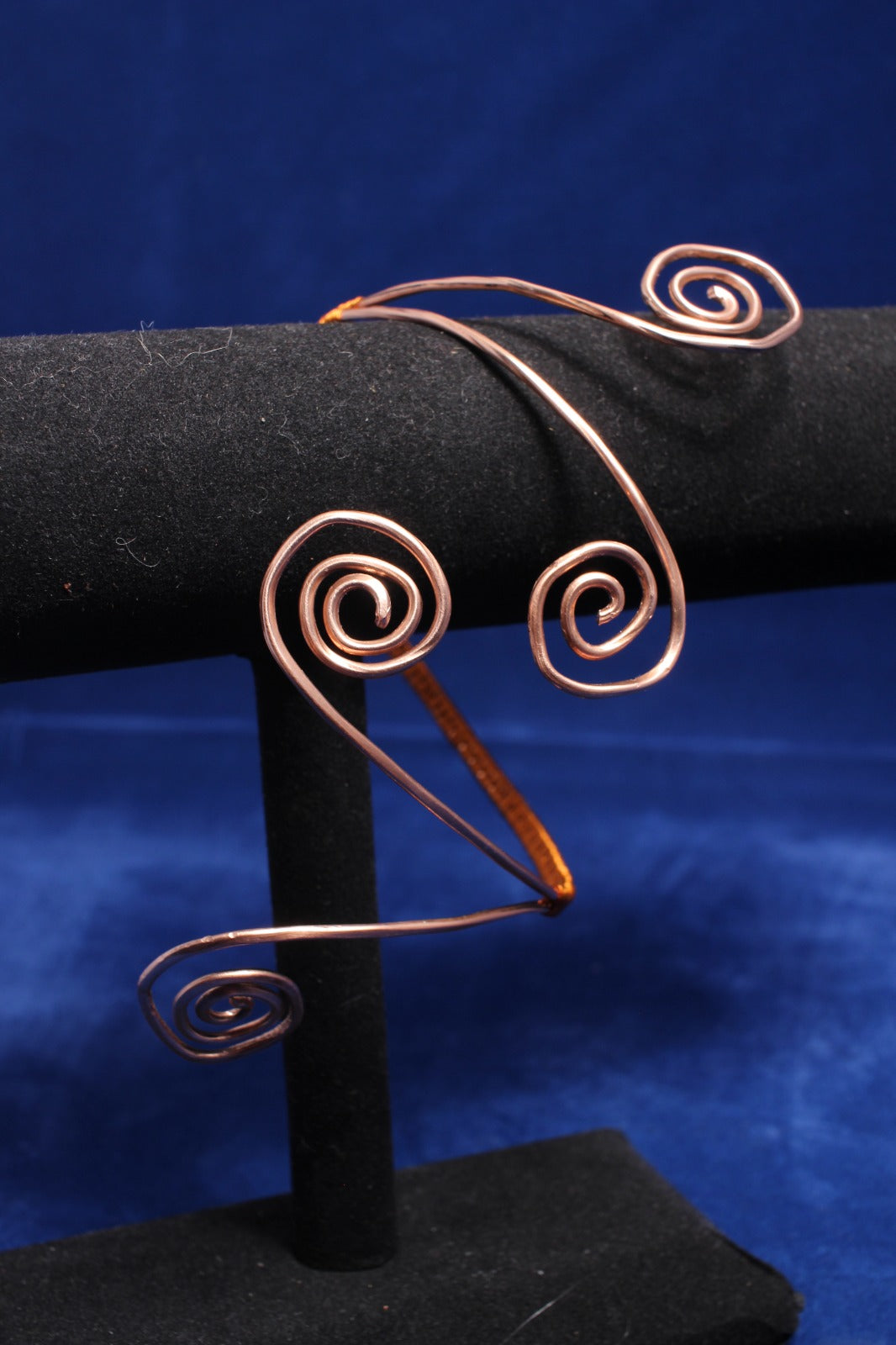 Copper Double Swirl Wire Wrapped Arm Bangle