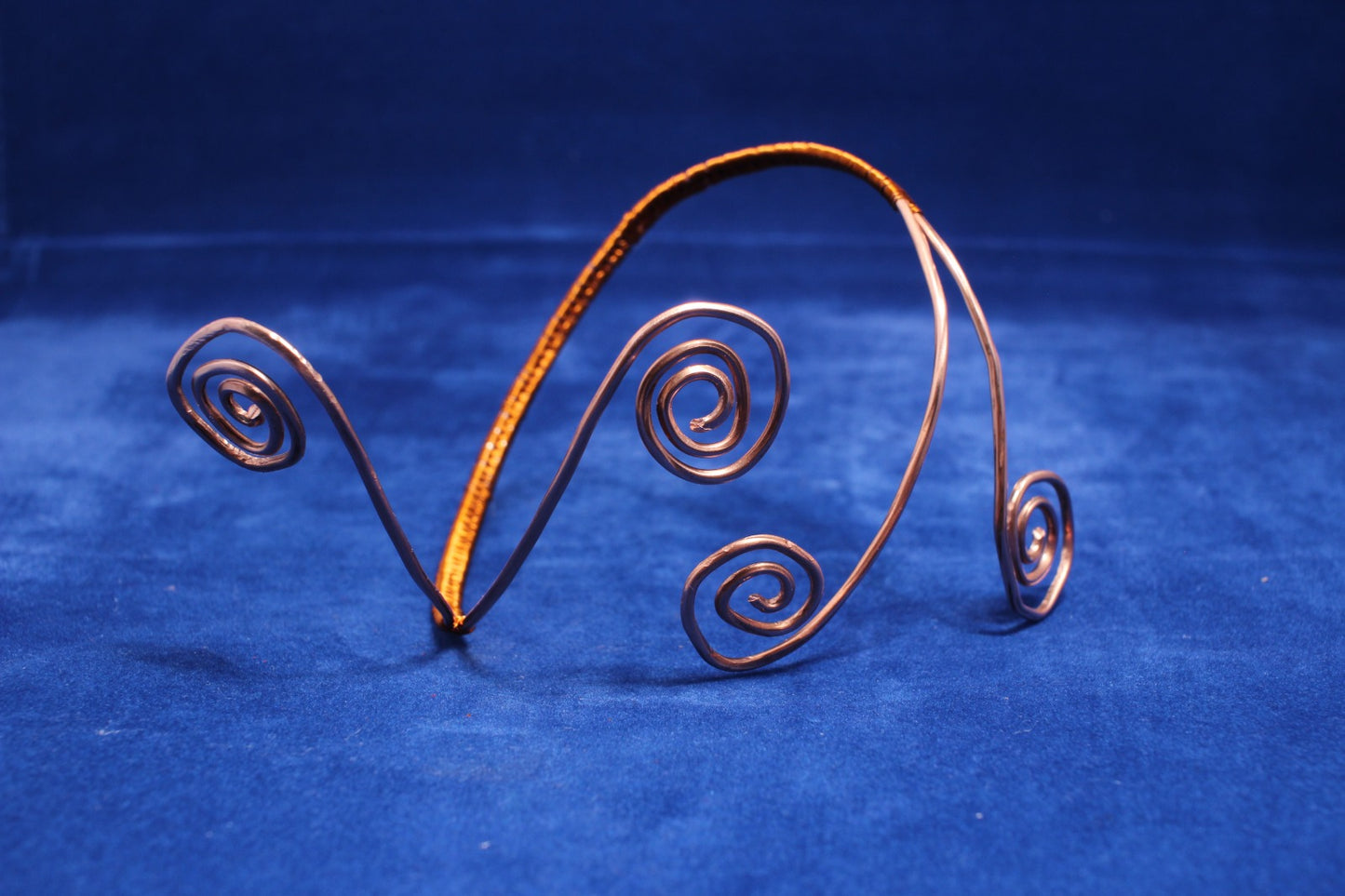 Copper Double Swirl Wire Wrapped Arm Bangle