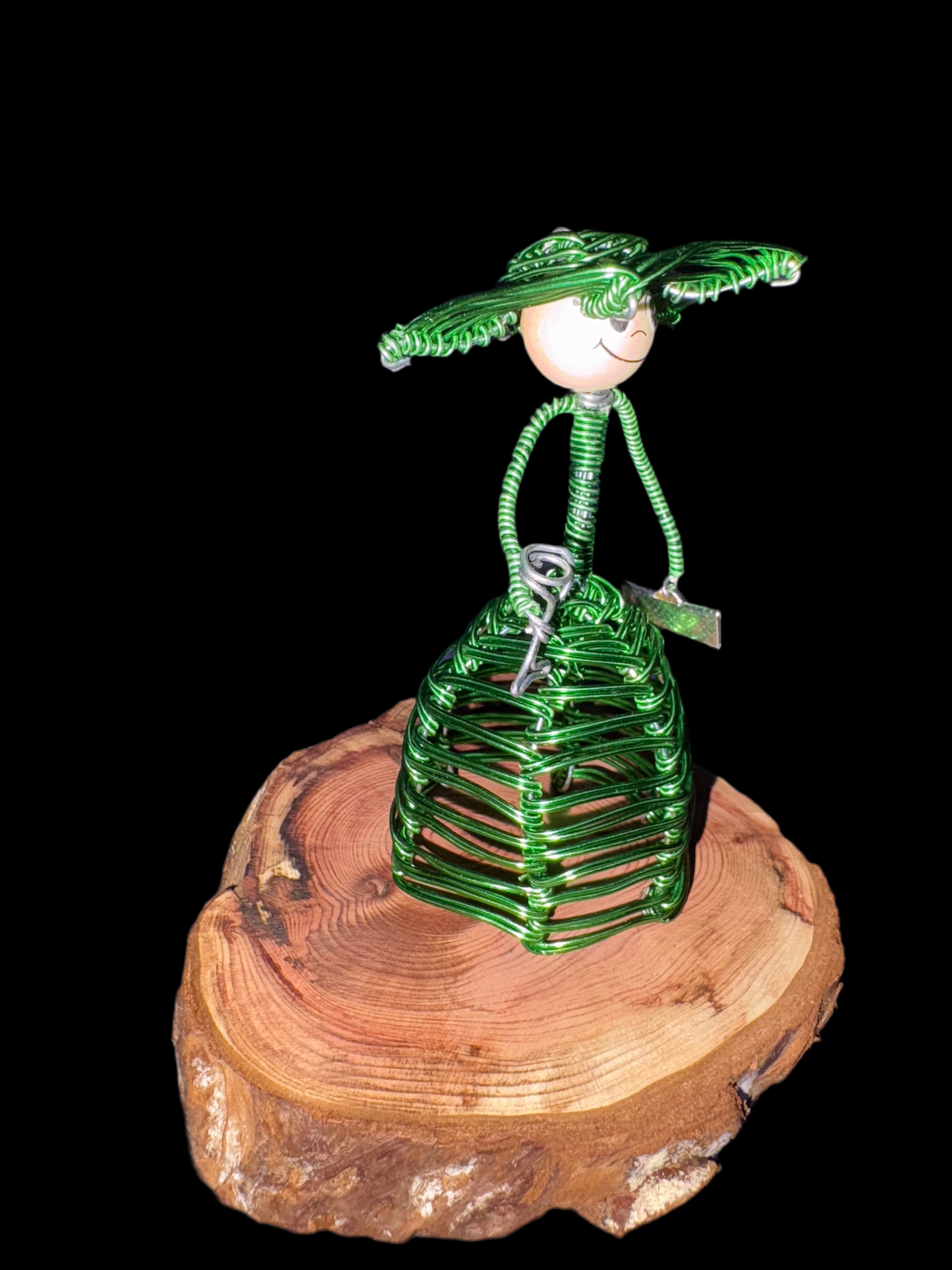 Elegant Wire Works Lady Doll with Fan & Handbag