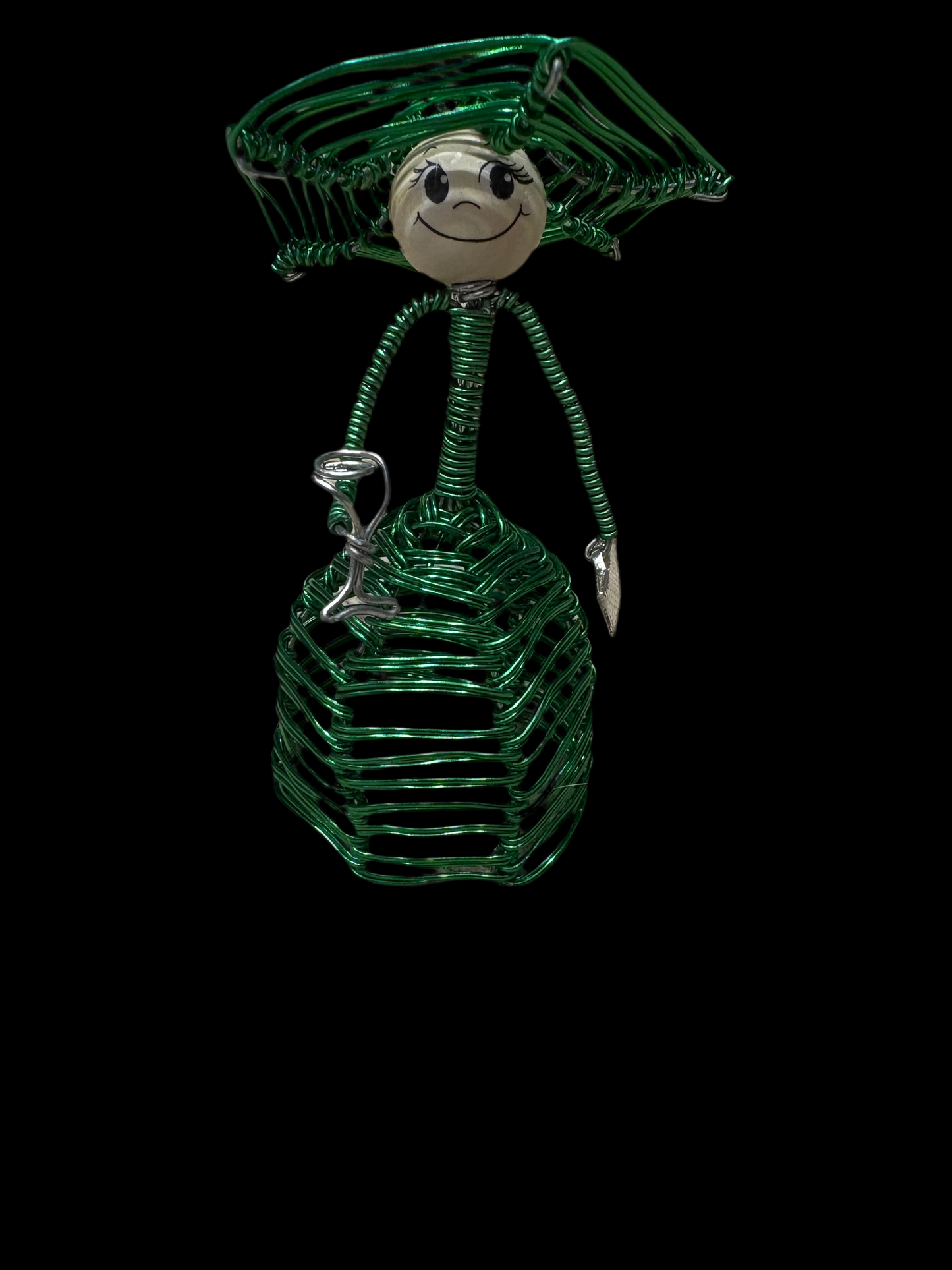 Elegant Wire Works Lady Doll with Fan & Handbag