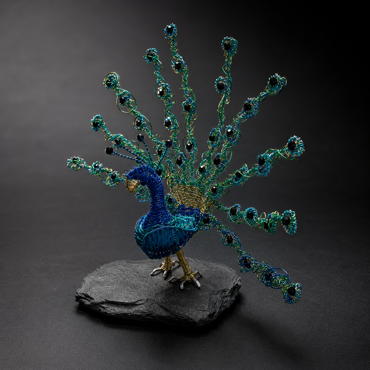Wire Peacock Sculpture