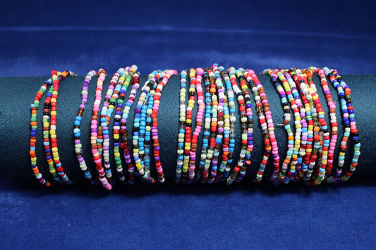 6pkt Mixed Seed Bead Bracelet - Handcrafted Artisan Jewellery