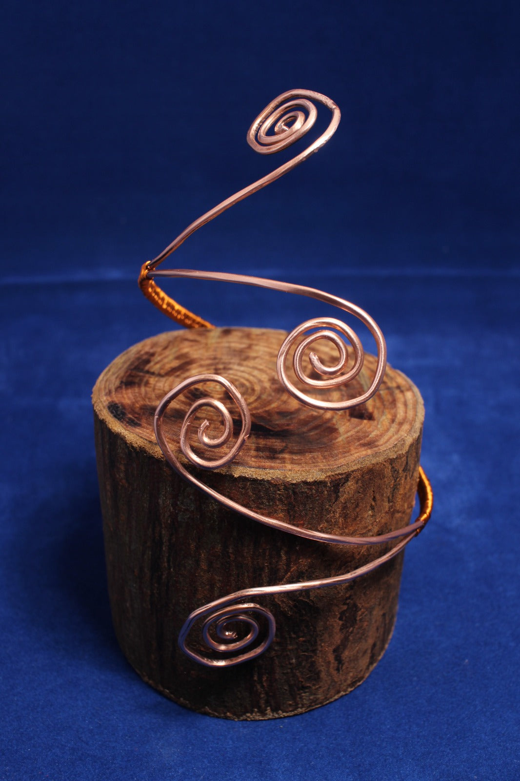 Copper Double Swirl Wire Wrapped Arm Bangle