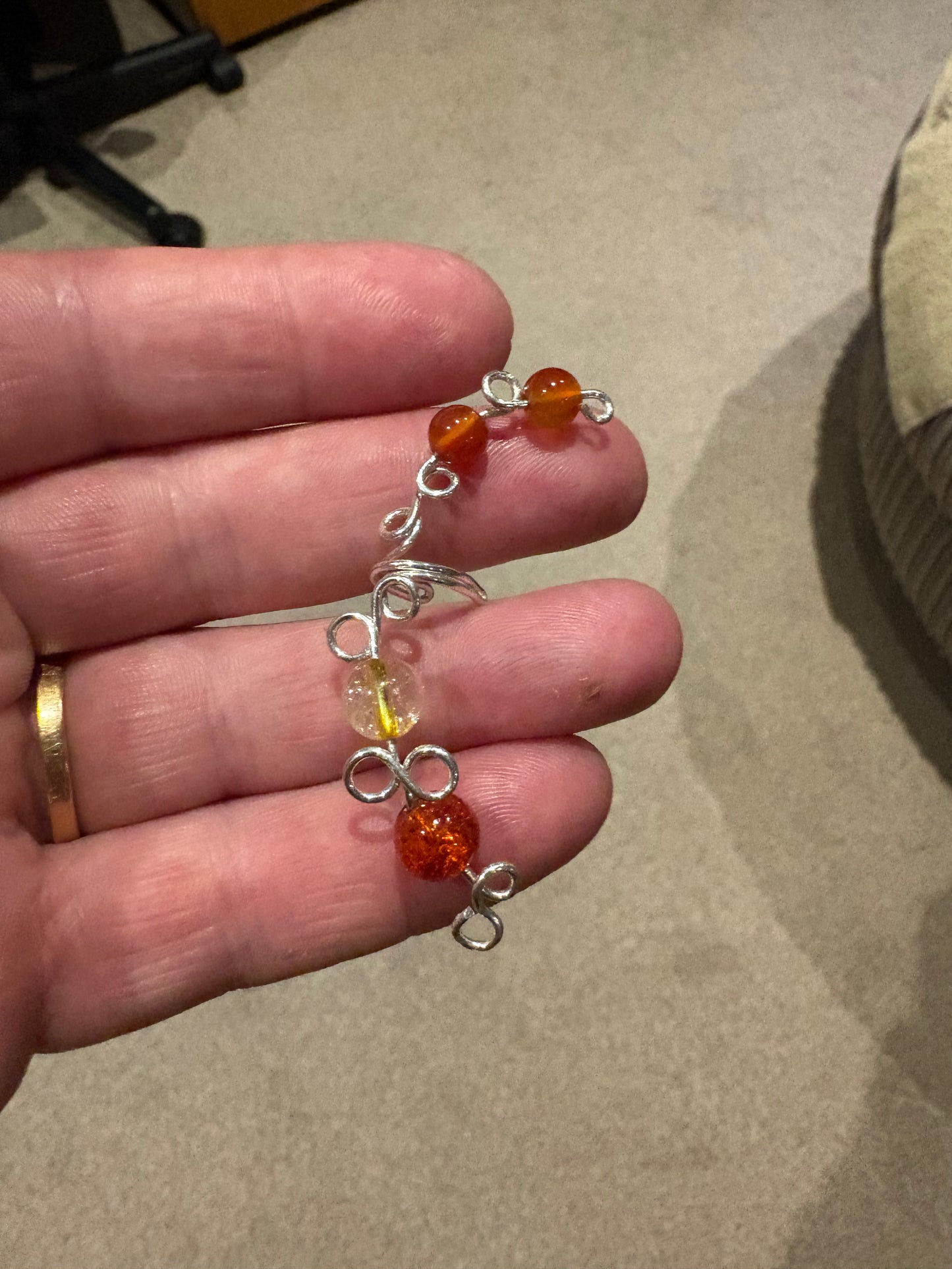 Citrine & Carnelian Ear Cuff