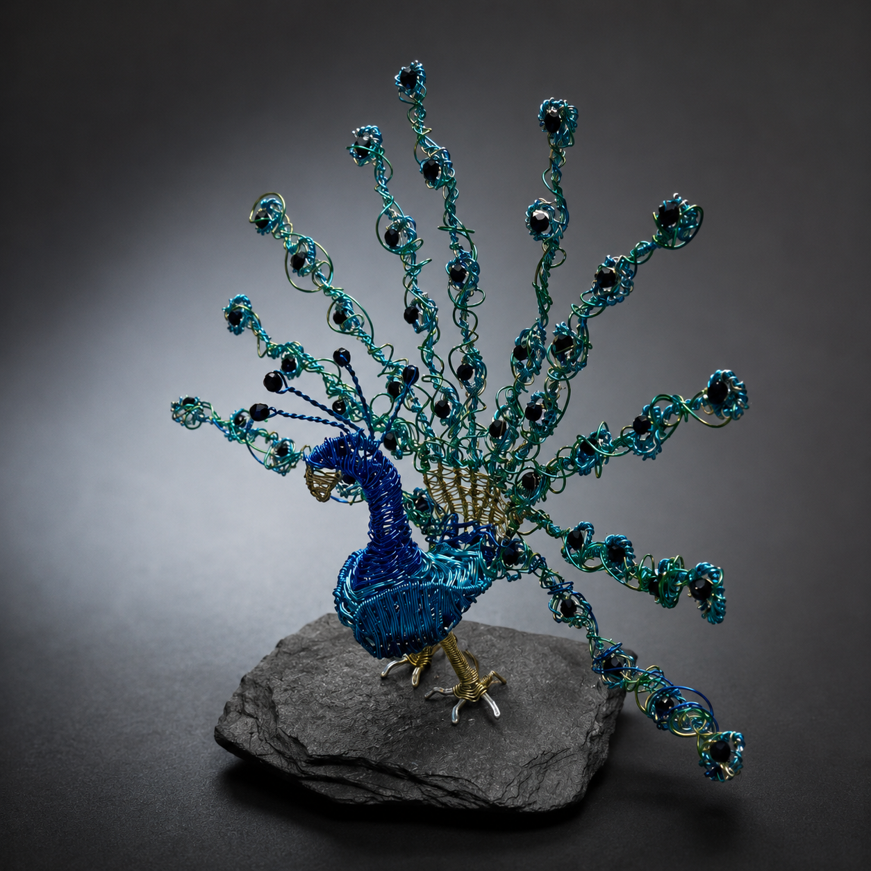 Wire Peacock Sculpture