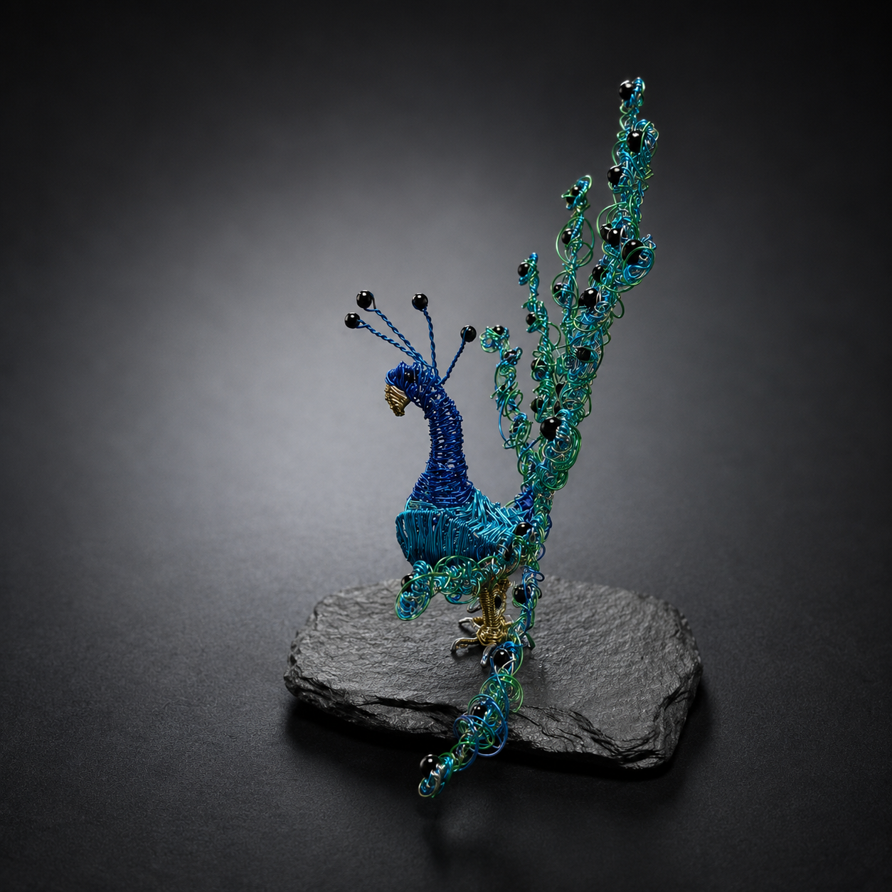 Wire Peacock Sculpture