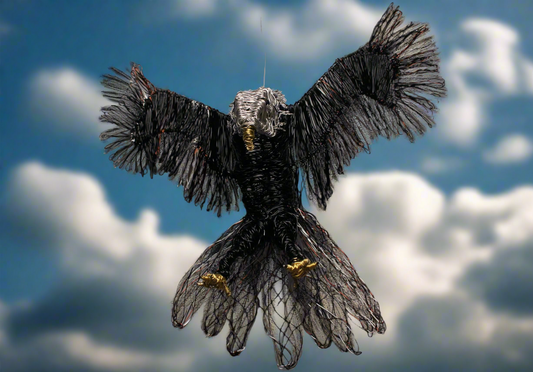 Wings of Sovereignty – 14" Aluminium Wire-Wrapped Eagle