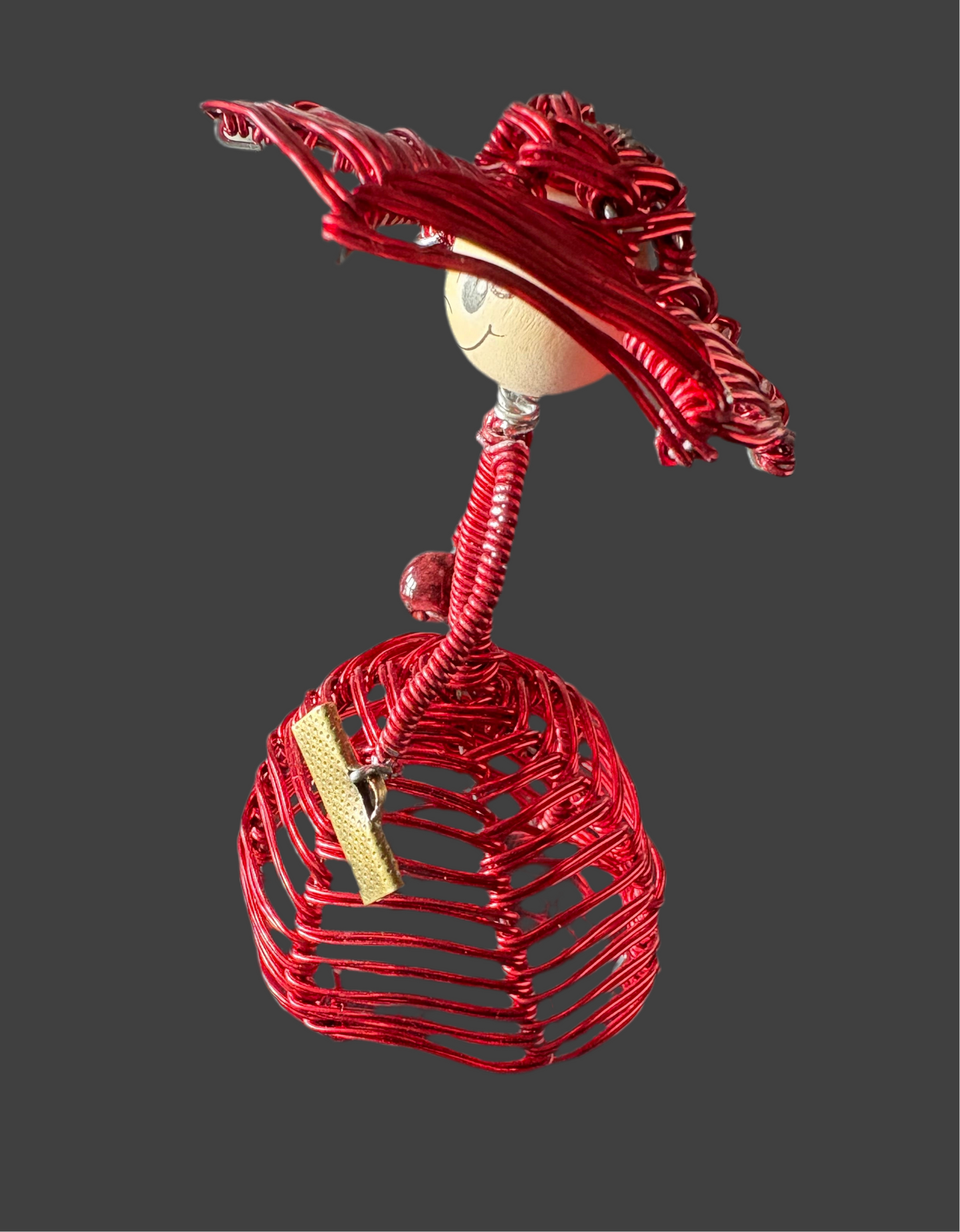 Elegant Wire Works Lady Doll with Fan & Handbag