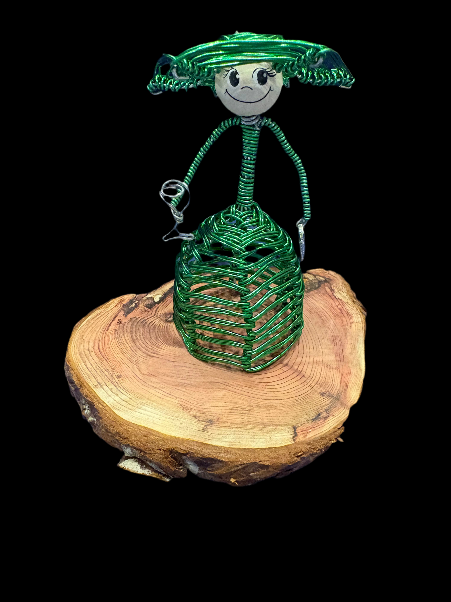 Elegant Wire Works Lady Doll with Fan & Handbag