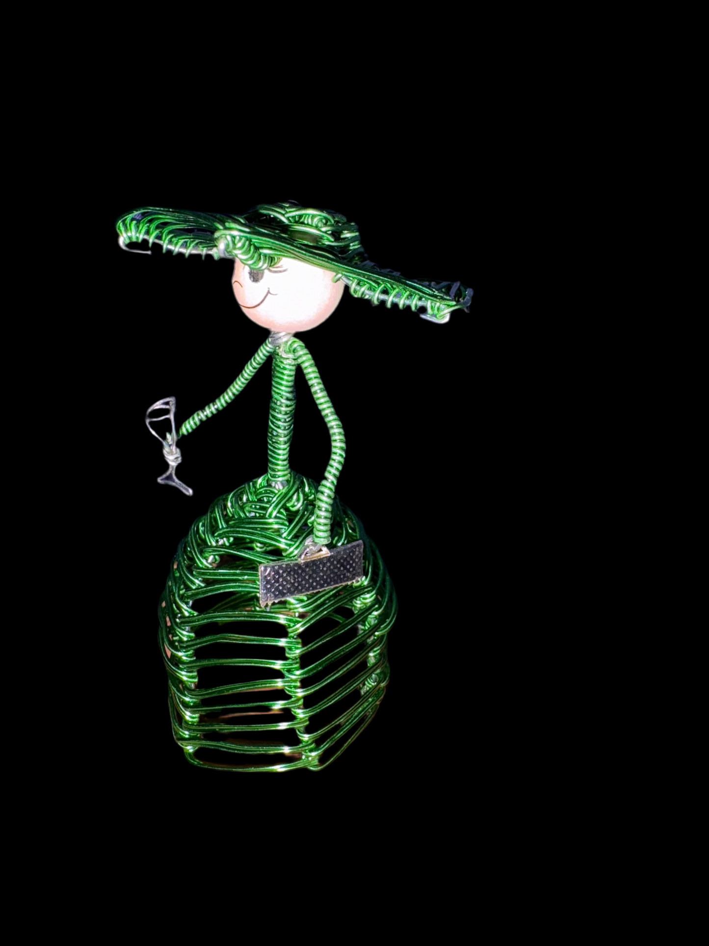 Elegant Wire Works Lady Doll with Fan & Handbag