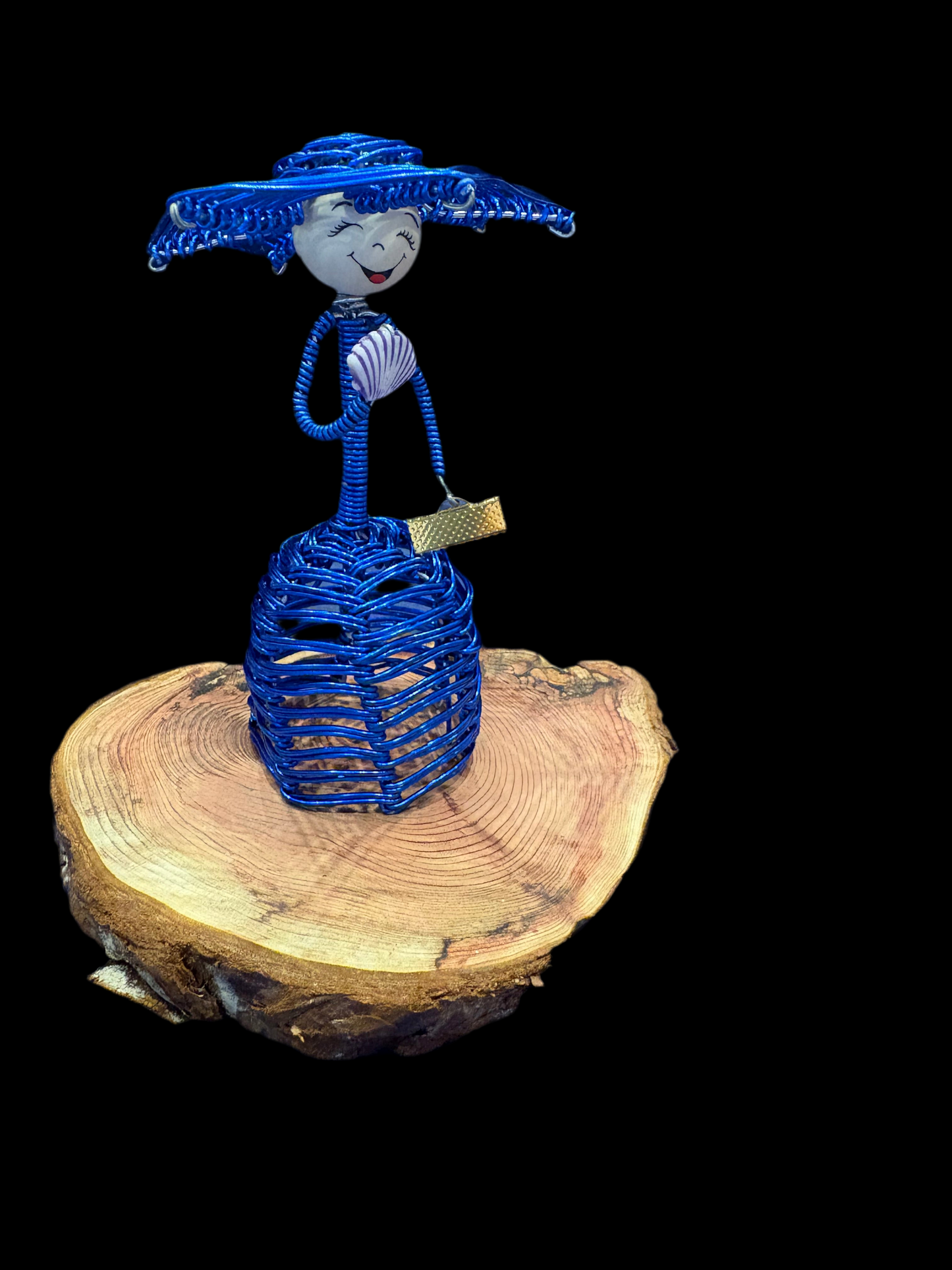 Elegant Wire Works Lady Doll with Fan & Handbag