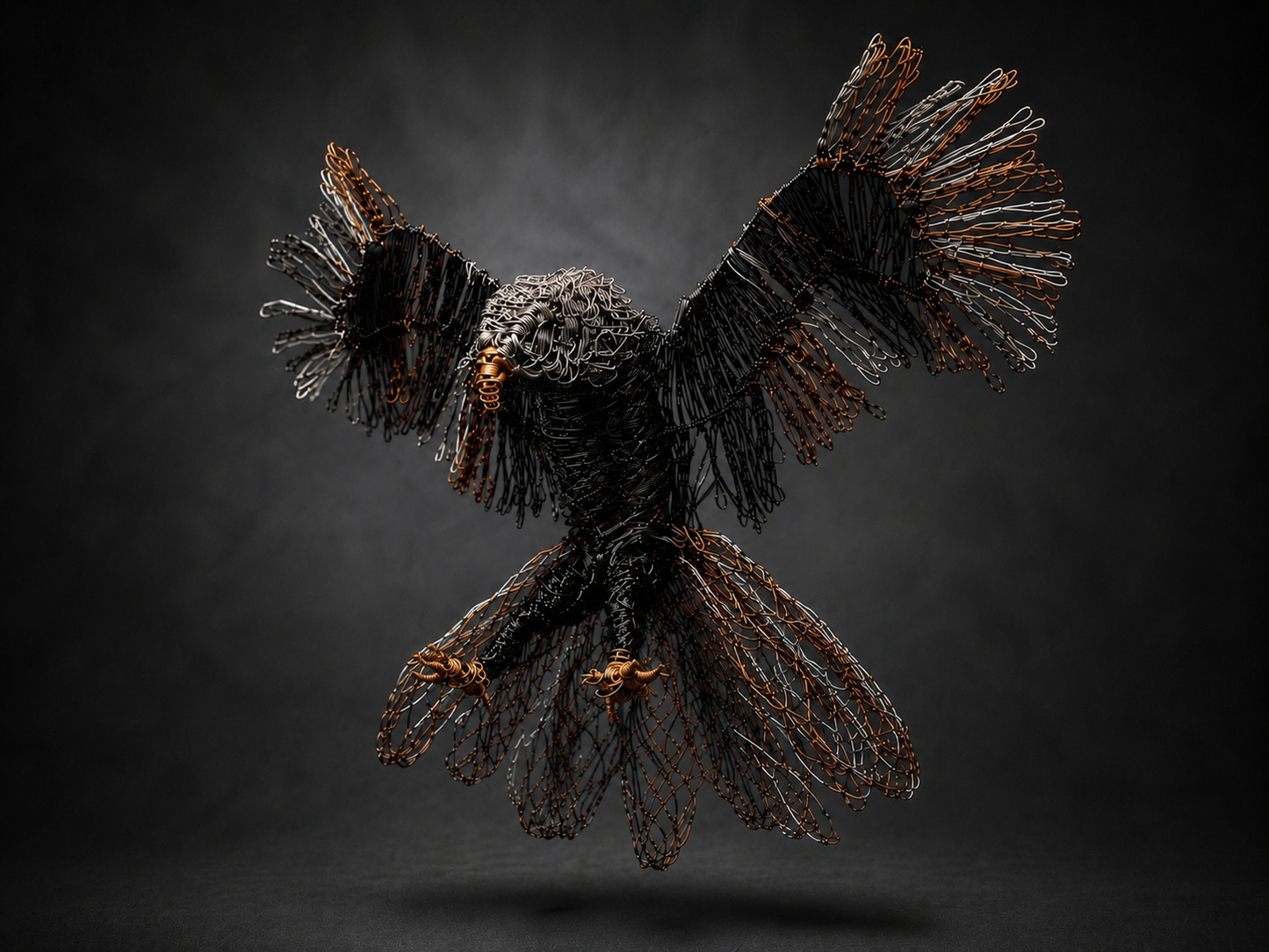 Wings of Sovereignty – Wire Eagle Sculpture