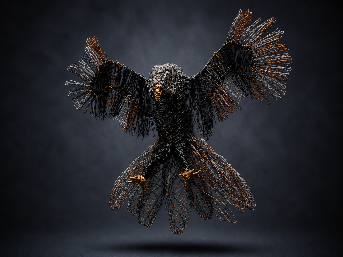 Wings of Sovereignty – Wire Eagle Sculpture