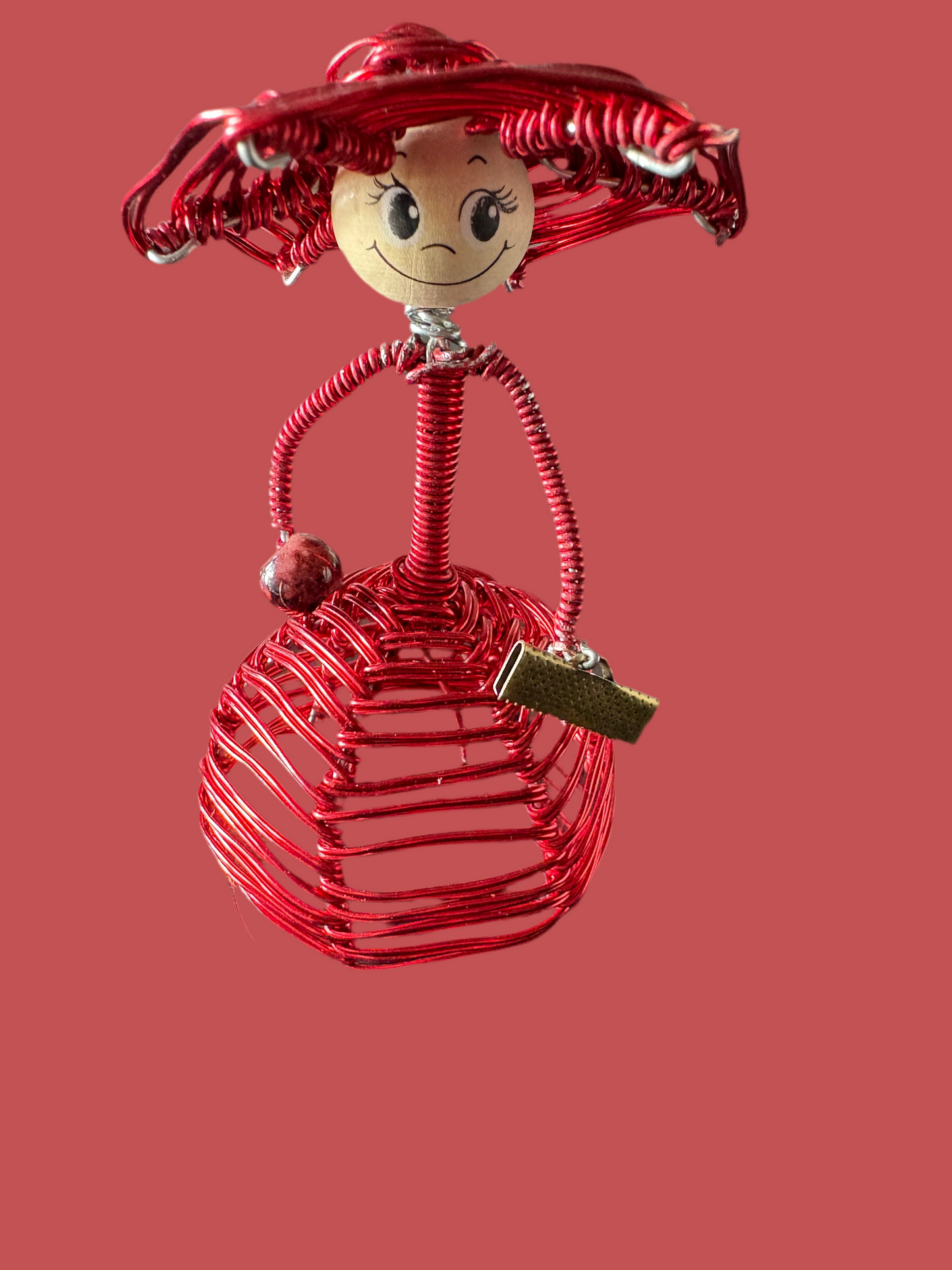 Elegant Wire Works Lady Doll with Fan & Handbag