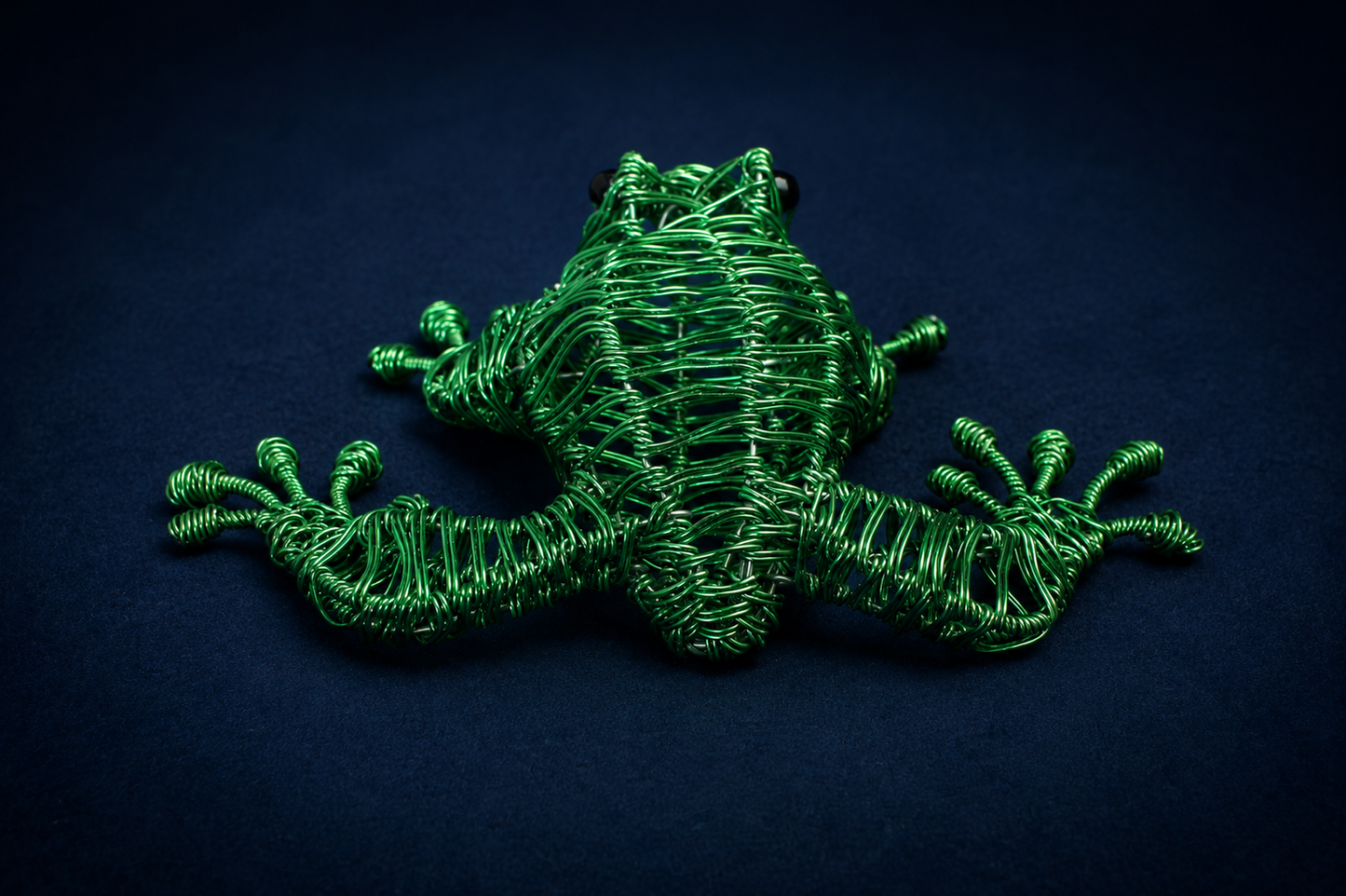Green Wire Frog Sculpture