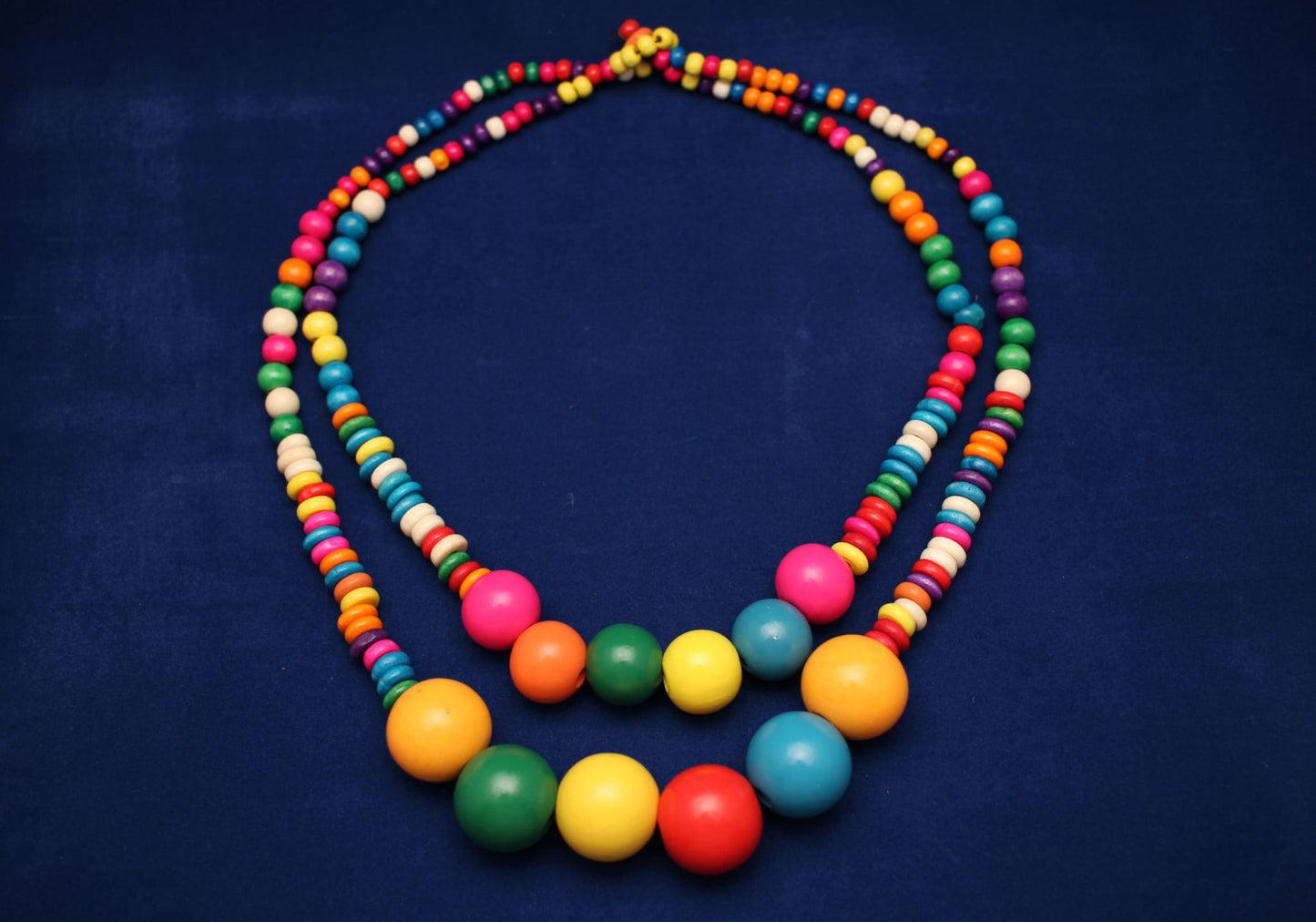 Boho.Chic flowery wooden beads colourful  multi layer necklace