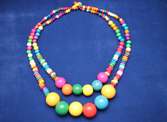 Funky BOHO Wooden Beaded Neclace