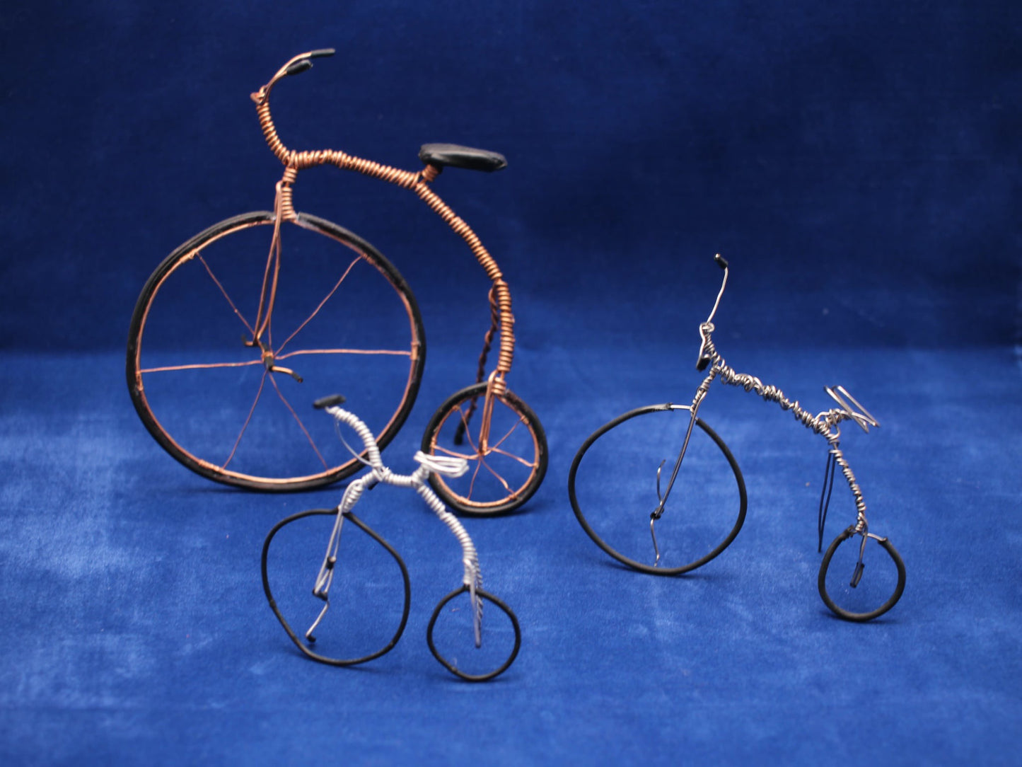 Wire Bicycle Sculpture Set – Handmade Metal Art