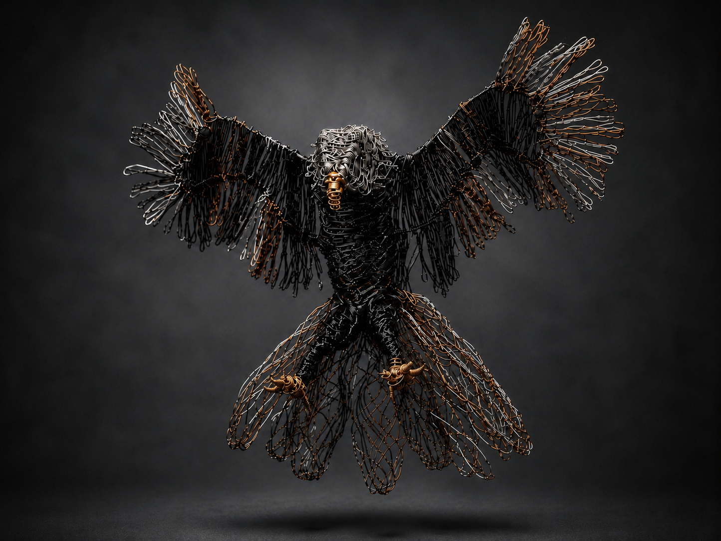 Wings of Sovereignty – Wire Eagle Sculpture