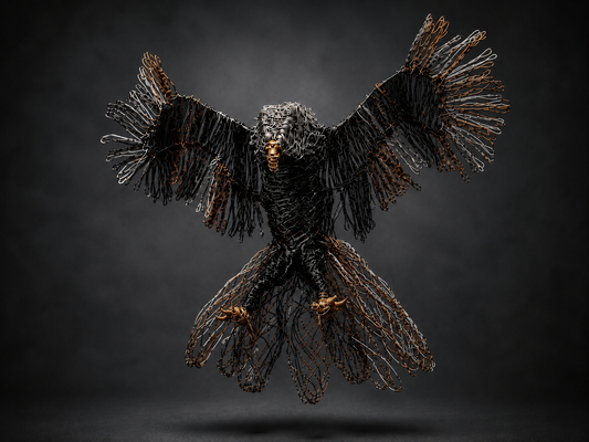 Wings of Sovereignty – Wire Eagle Sculpture
