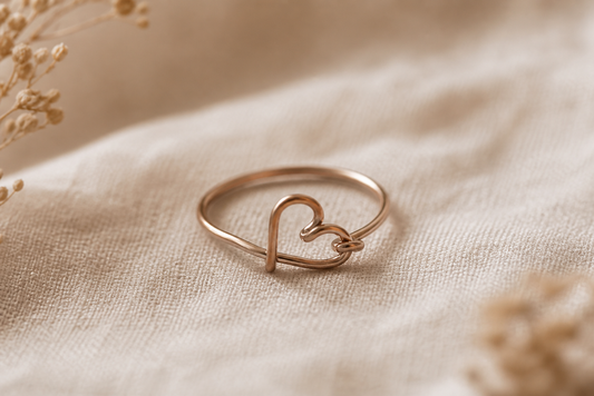 Handmade Sterling Silver Wire Heart Shaped Ring – Minimalist Design