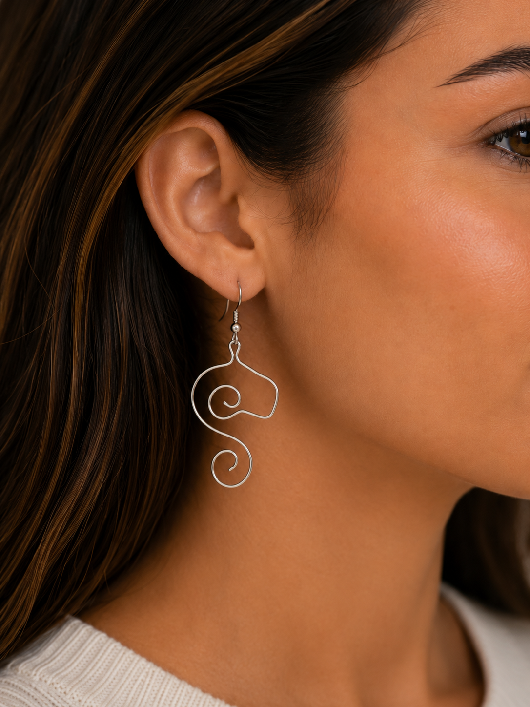 Sterling Silver Seahorse Earrings – Handcrafted Ocean-Inspired Jewellery