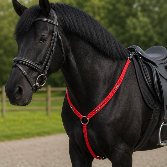 Paracord Horse Breastplate with Silver Beads – Handmade