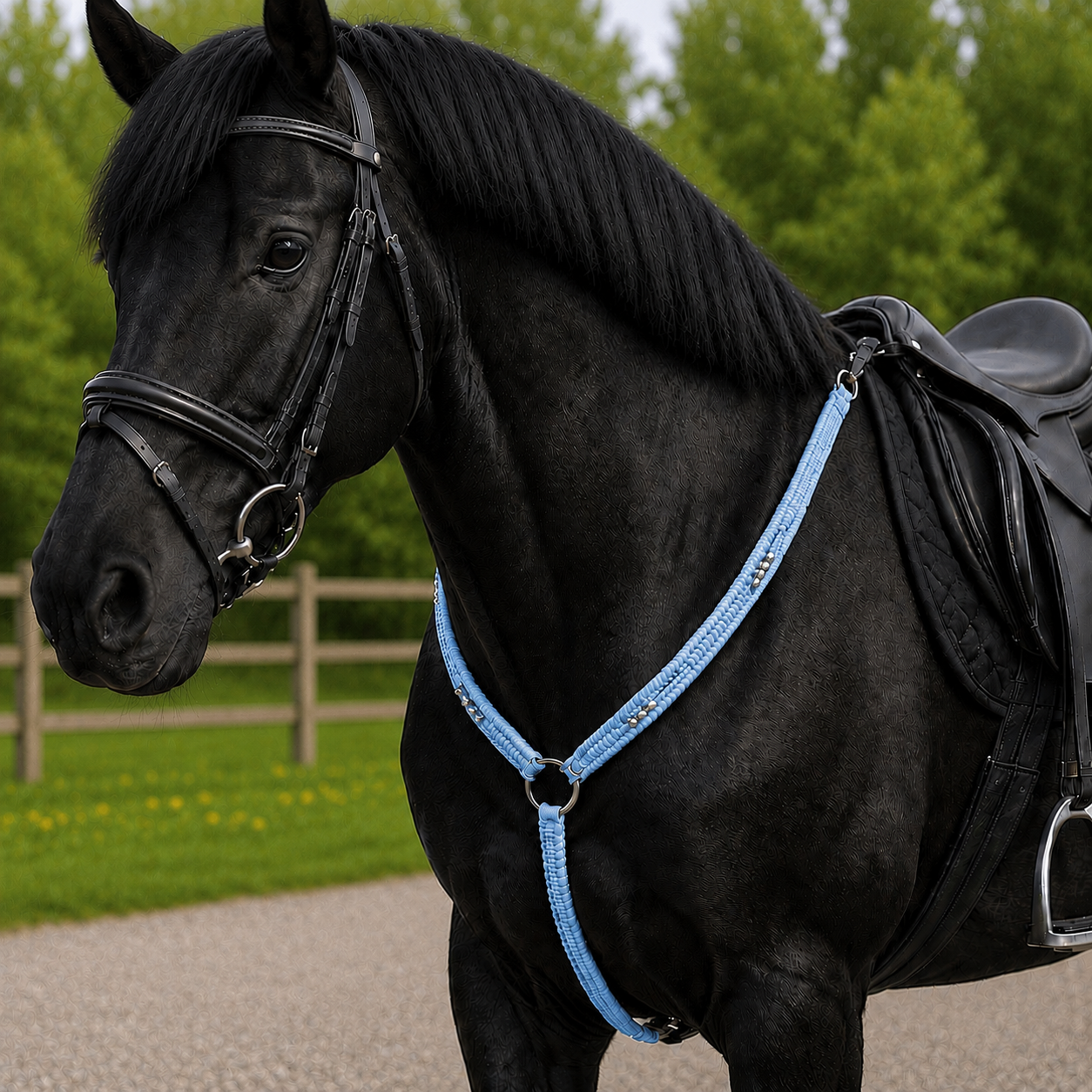 Paracord Horse Breastplate with Silver Beads – Handmade