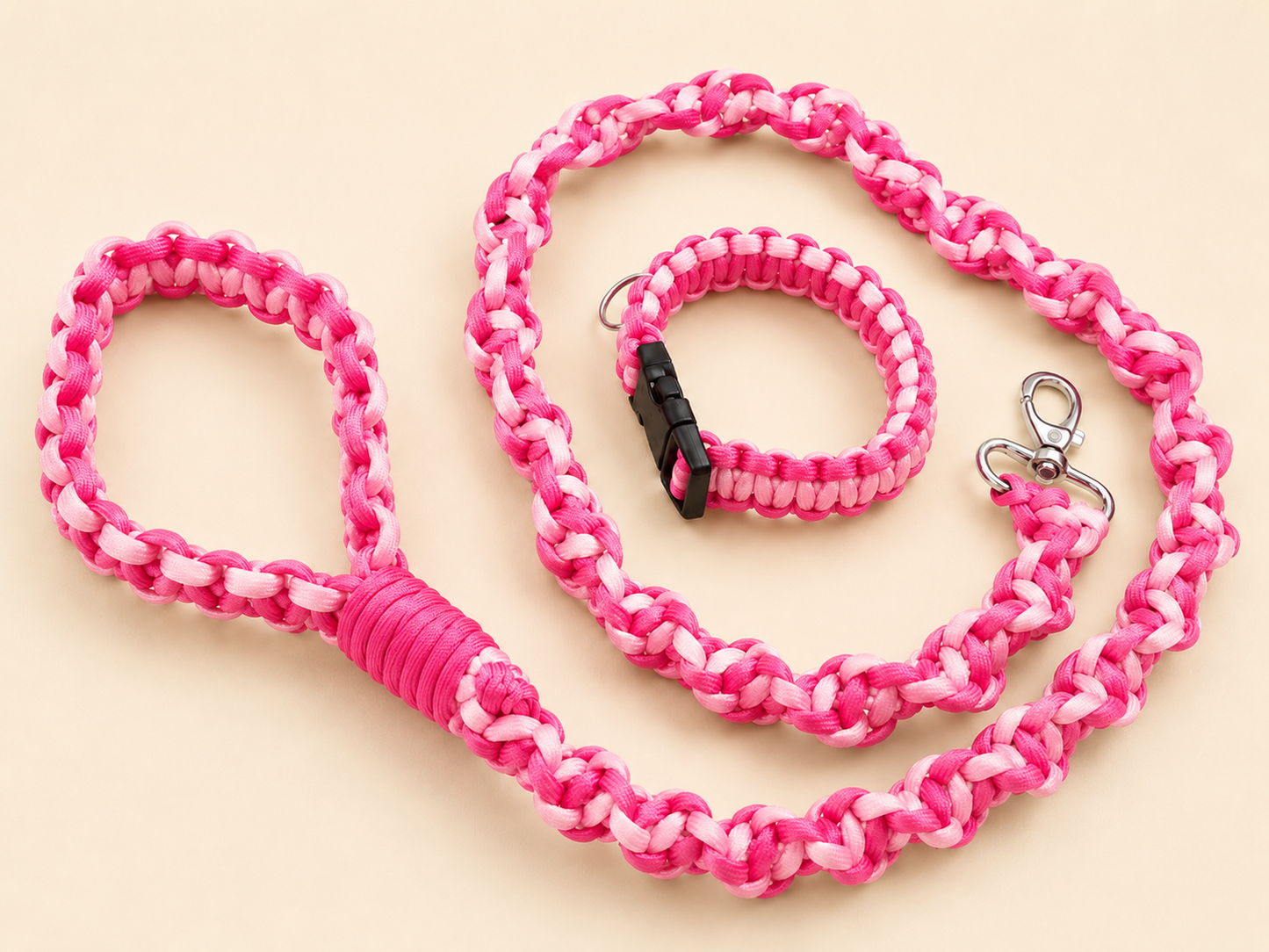 Blue DNA Spiral Paracord Puppy 3ft Lead and 9" collar set