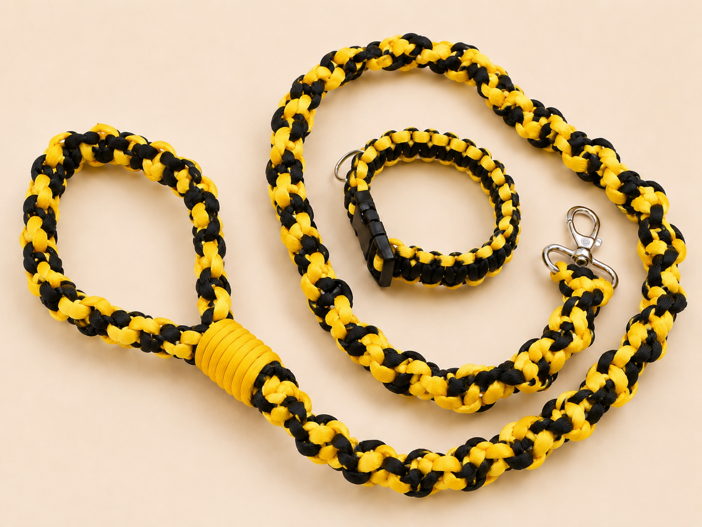 Blue DNA Spiral Paracord Puppy 3ft Lead and 9" collar set
