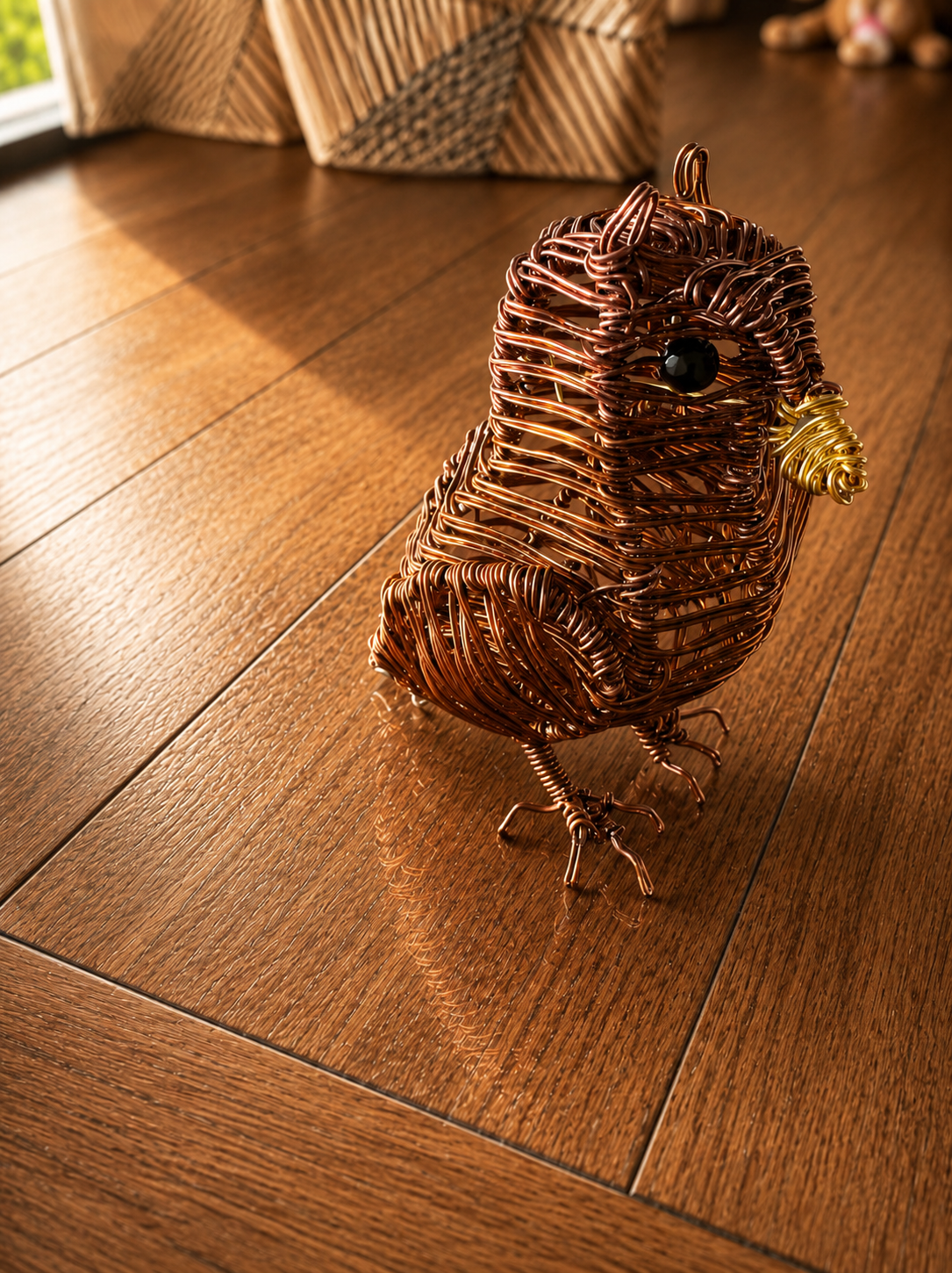 Brown Wire Owl Sculpture