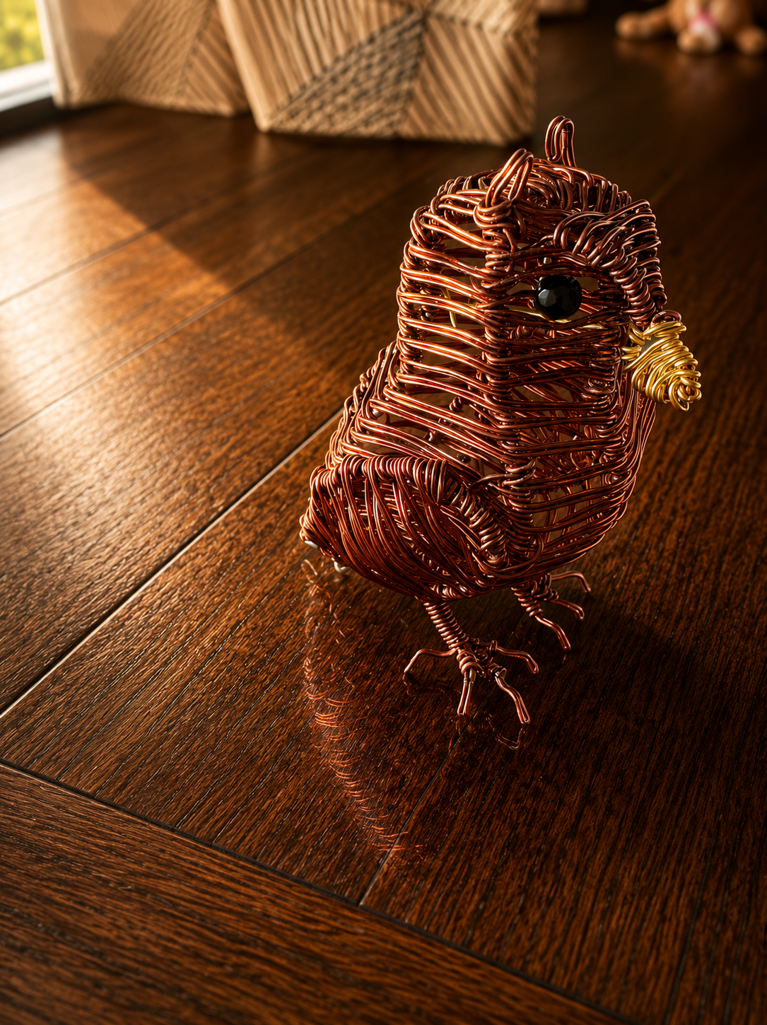 Brown Wire Owl Sculpture